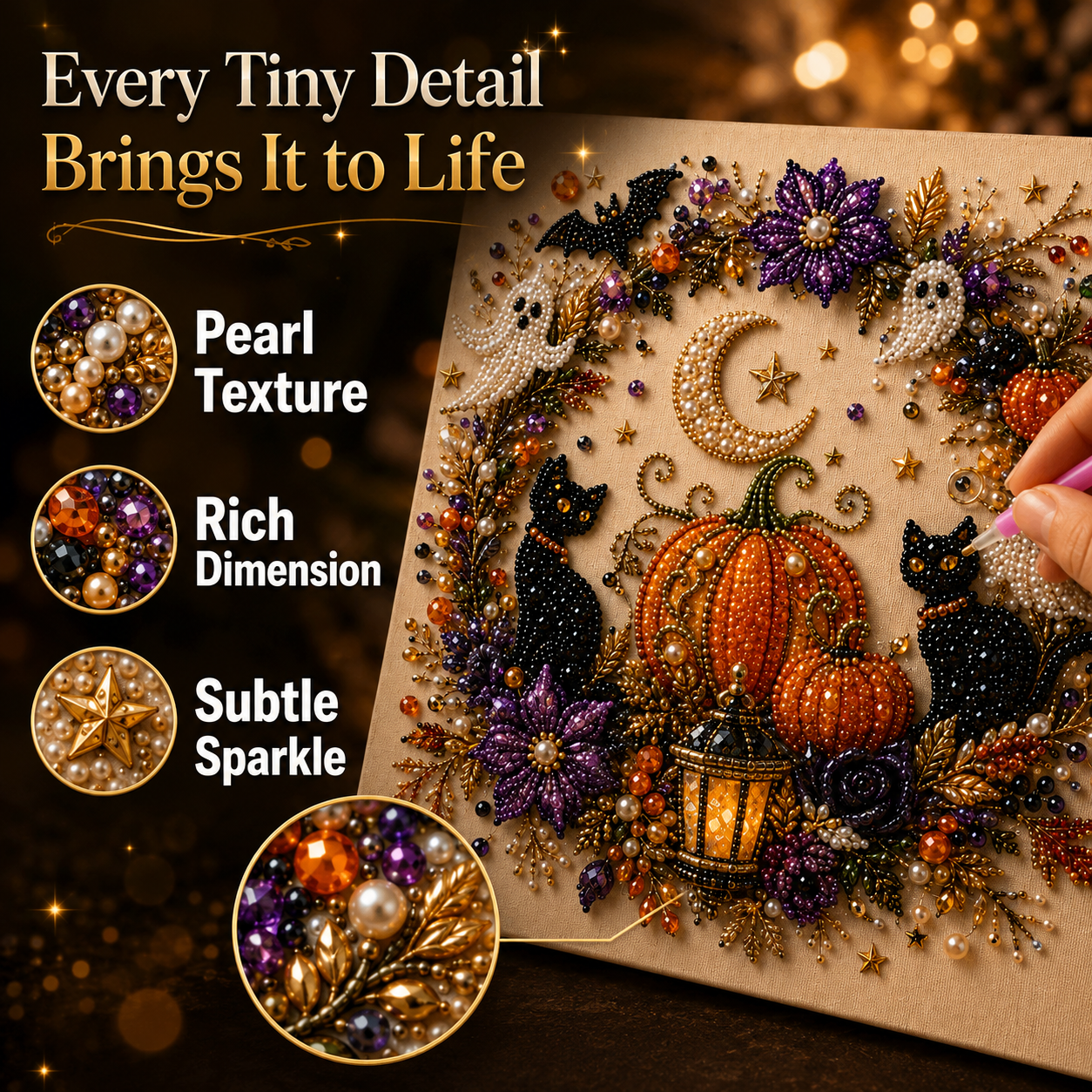  🔥70% OFF - 👻✨ Halloween Pearl Art DIY Kit – Turn Tiny Pearls into Spooky