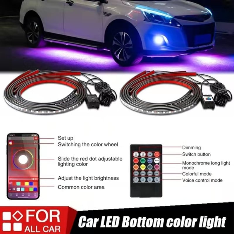 🔥 2025 Car Chassis Flexible RGB Waterproof LED Strip Lights (4PCS)