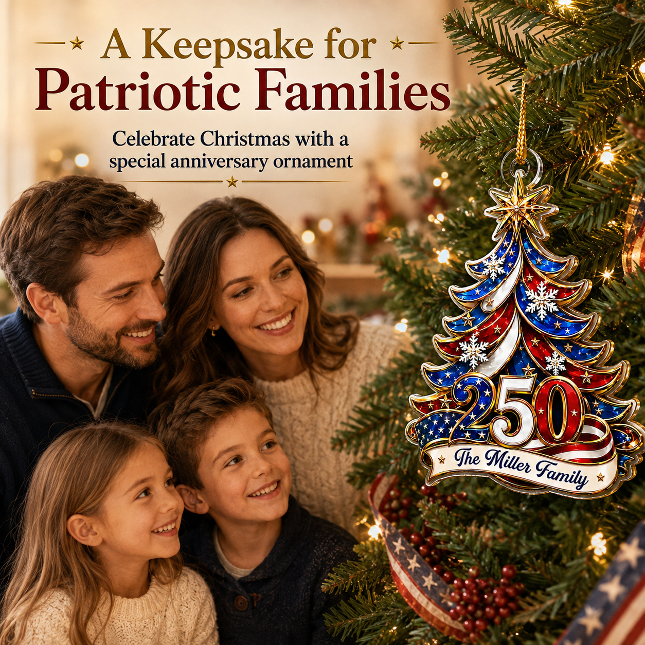 🔥 70% OFF Today - 🎄 America 250th Anniversary Christmas Ornament