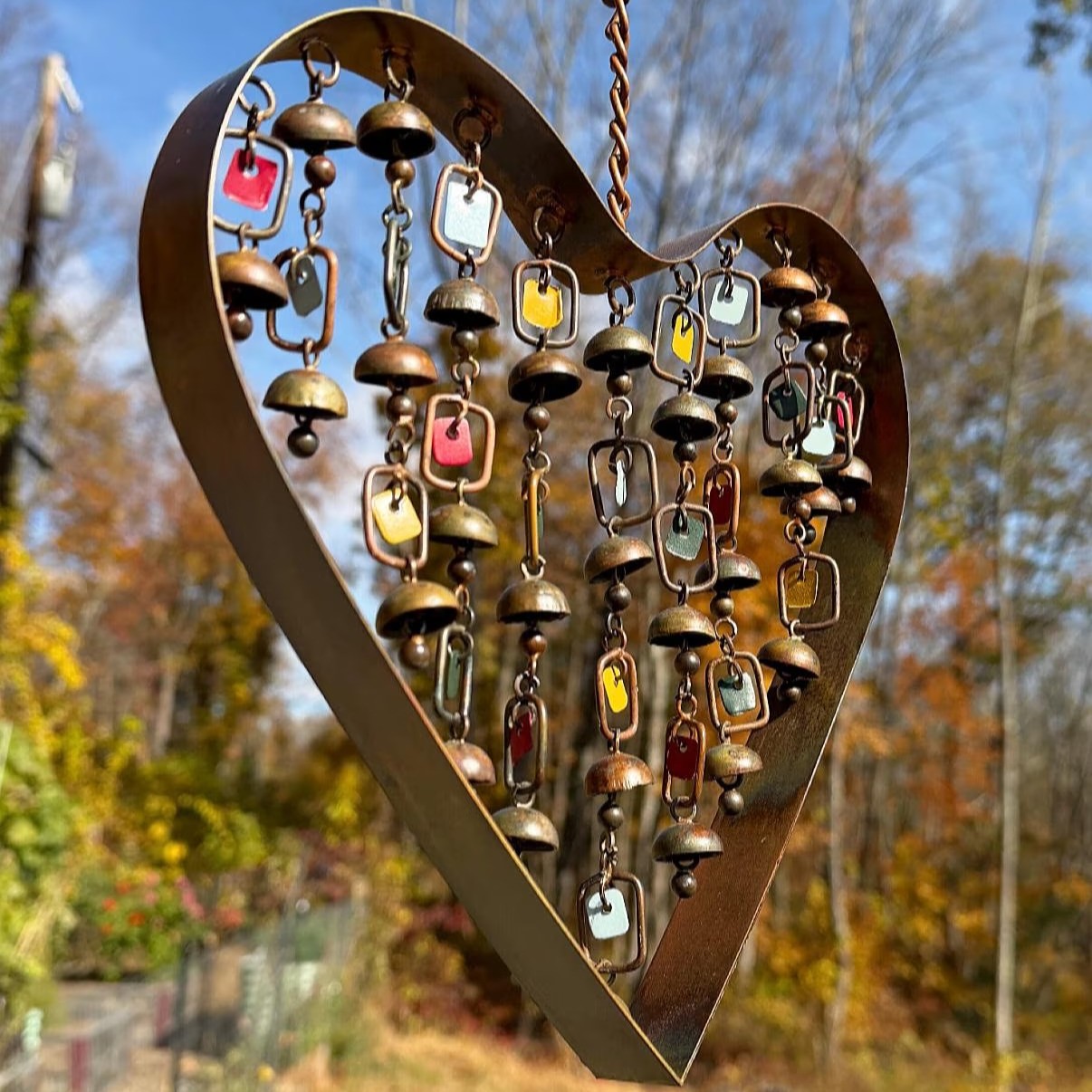 Heart with Dangles Wind Chime