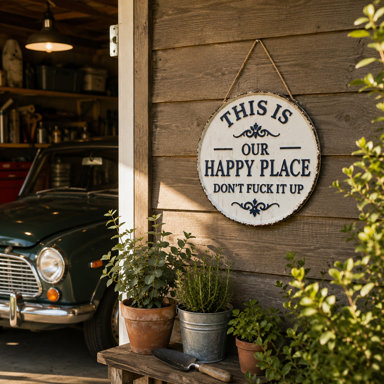 “This Is Our Happy Place” Hanging Sign