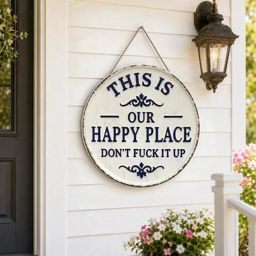 “This Is Our Happy Place” Hanging Sign