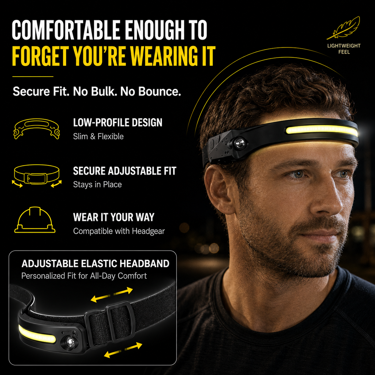 🔥HOT SALE 70% OFF💡230° Wide-Beam Wave Sensor Headlamp