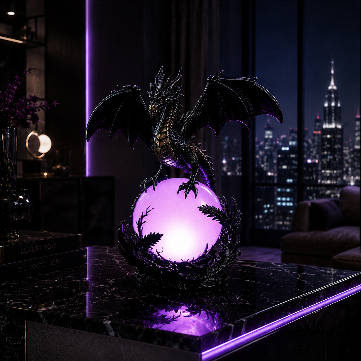 🔮Gothic Dragon LED Crystal Ball Lamp for Dark Aesthetic Decor