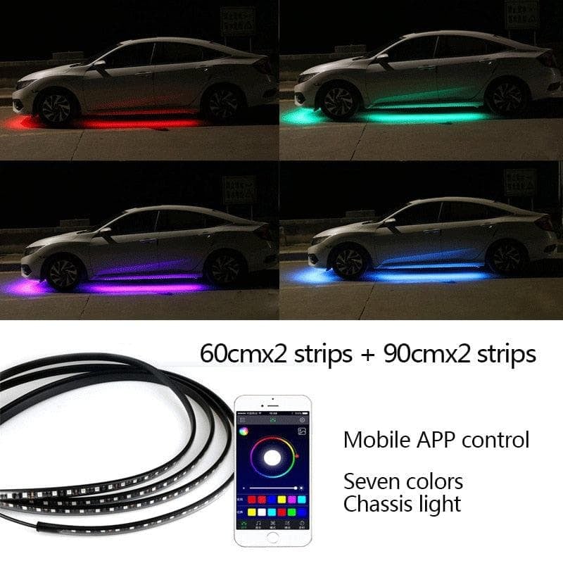 🔥 2025 Car Chassis Flexible RGB Waterproof LED Strip Lights (4PCS)