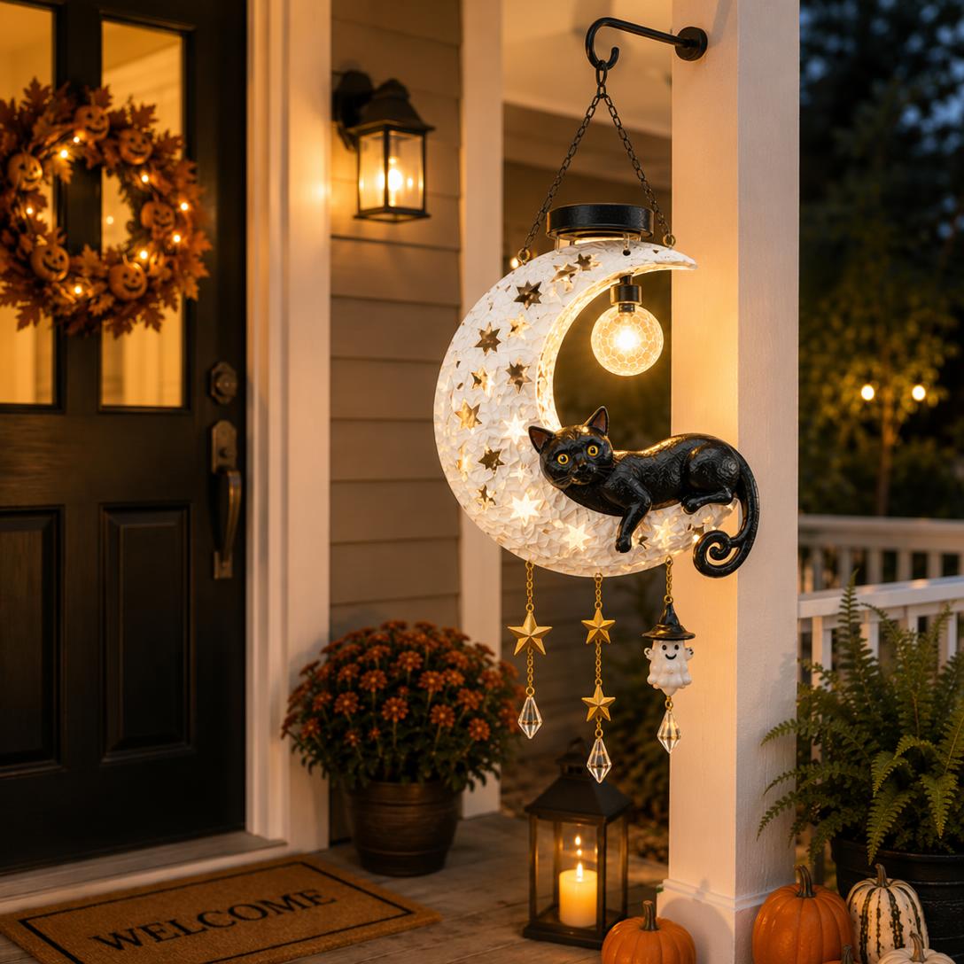 🎃 Halloween Early Bird Sale | 50% OFF Black Cat Moon Solar Lantern