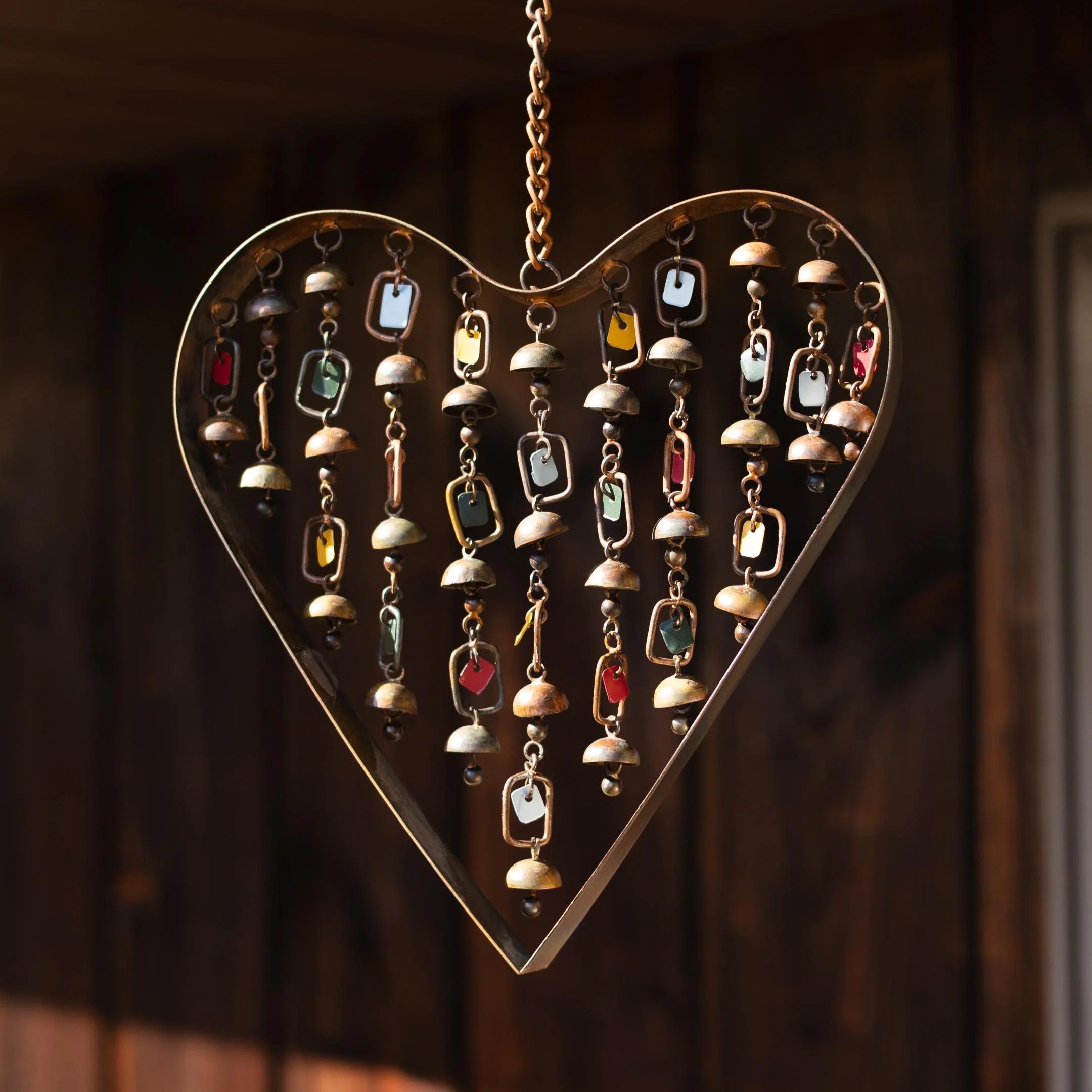 Heart with Dangles Wind Chime