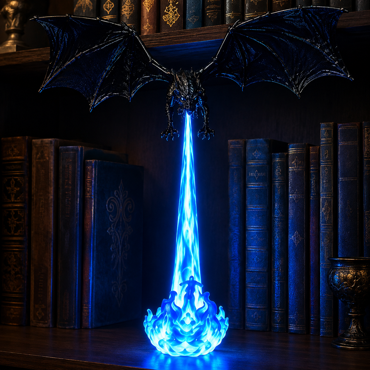 💥75% OFF 🐉Light-Up Dragon Fire Bookshelf Lamp