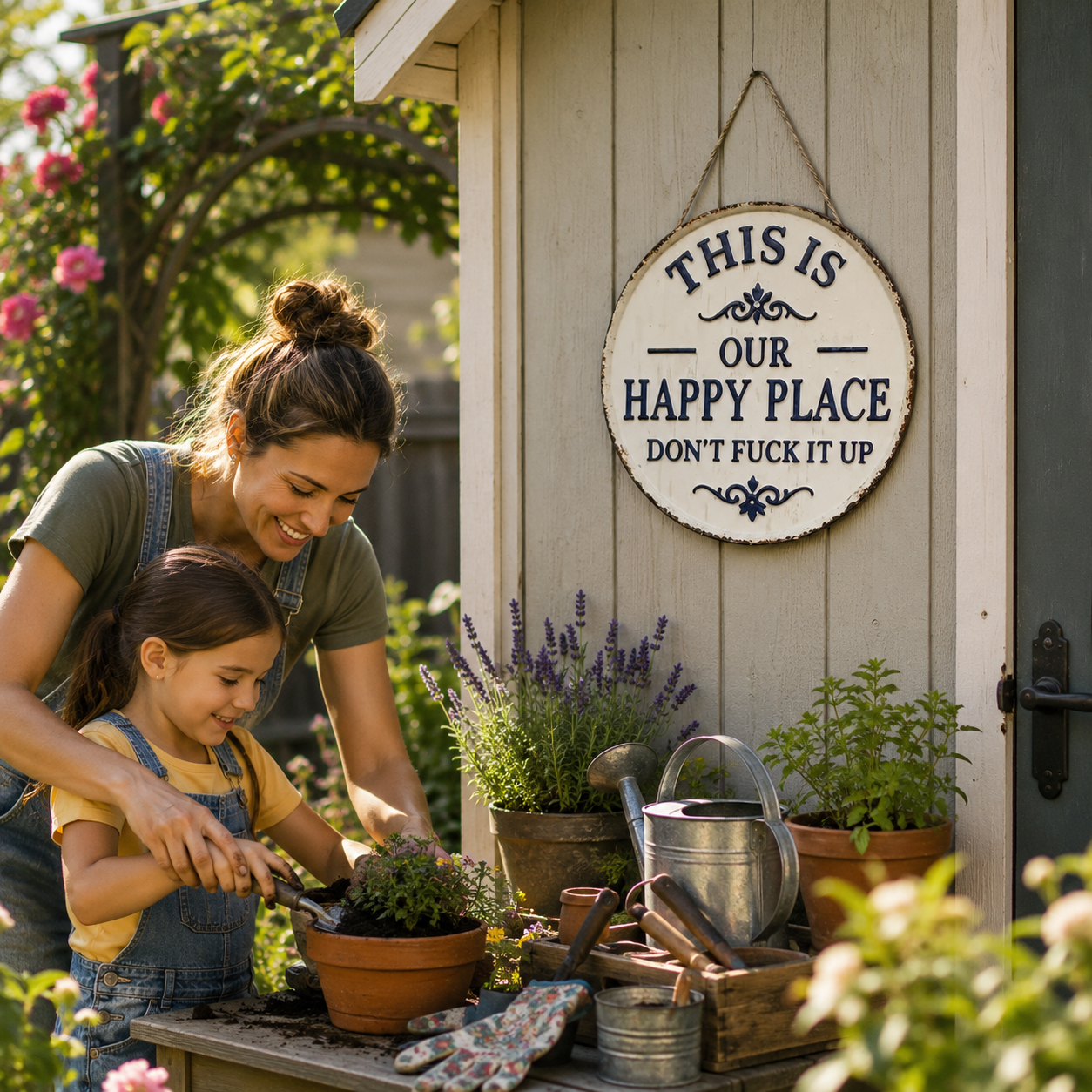 “This Is Our Happy Place” Hanging Sign