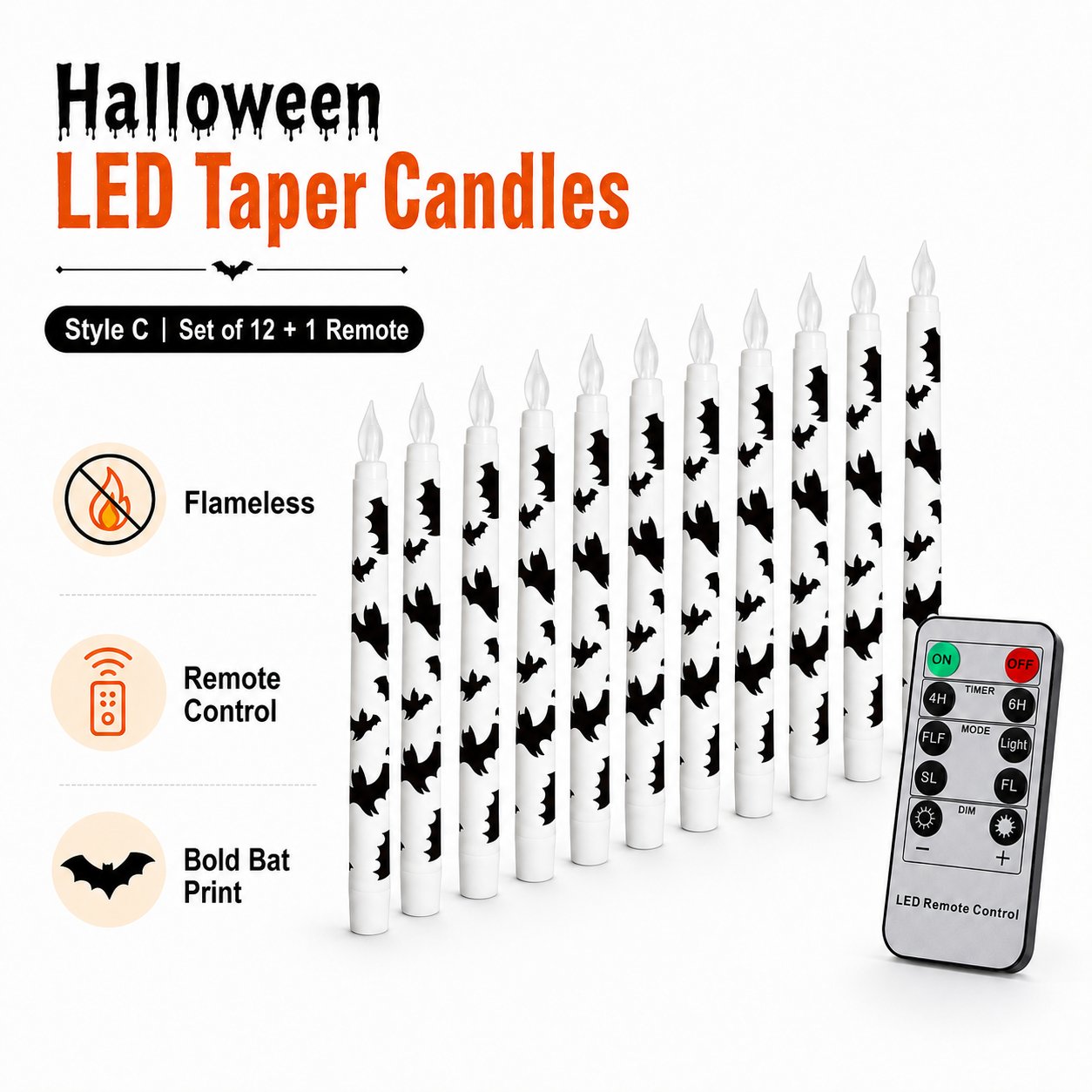💥 60% OFF ⭐Spooky Bat Candles That Glow Like Real Flames — Without the Fire 🕯️