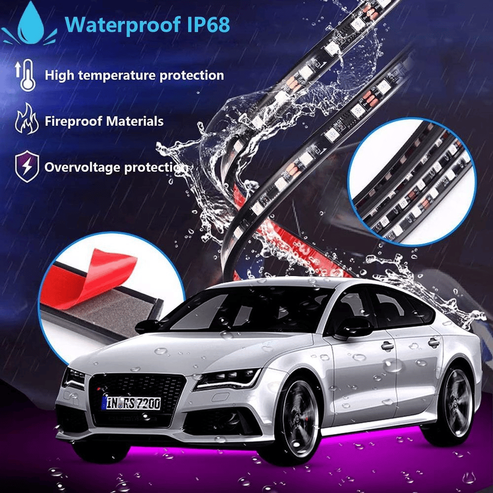 🔥 2025 Car Chassis Flexible RGB Waterproof LED Strip Lights (4PCS)