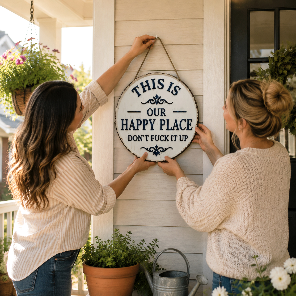 “This Is Our Happy Place” Hanging Sign
