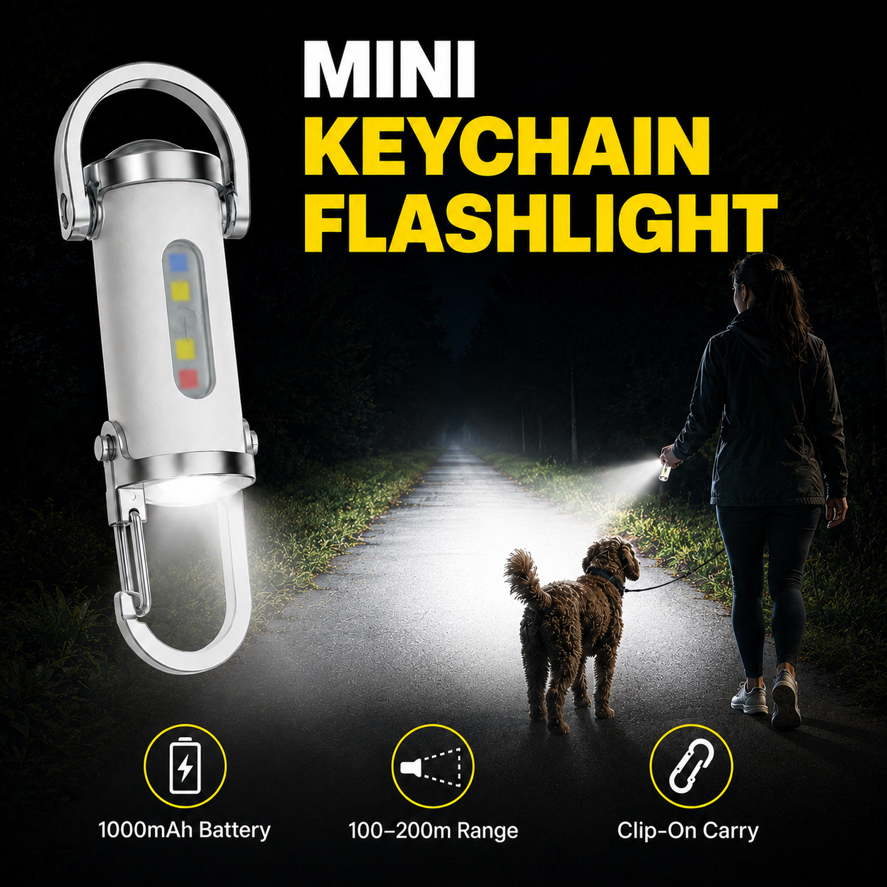 1200LM Super Bright Mini Keychain Flashlight Waterproof