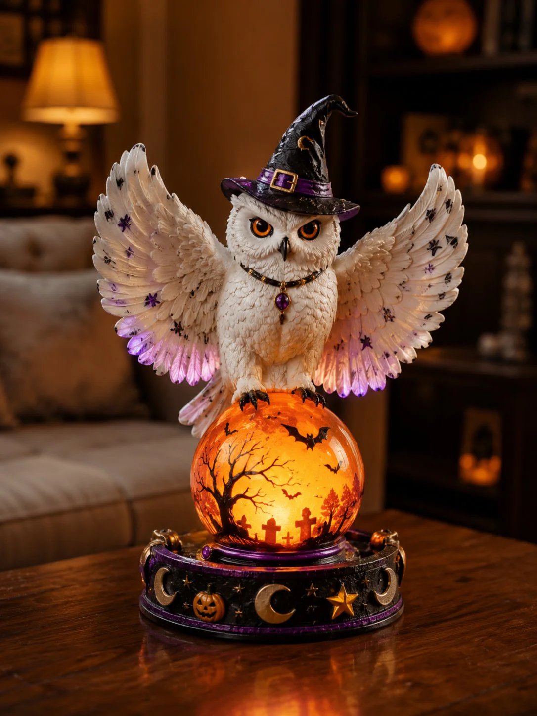 🔥 Last Day 55% OFF🎃Halloween Raven Crystal Ball Lighted Decor👻