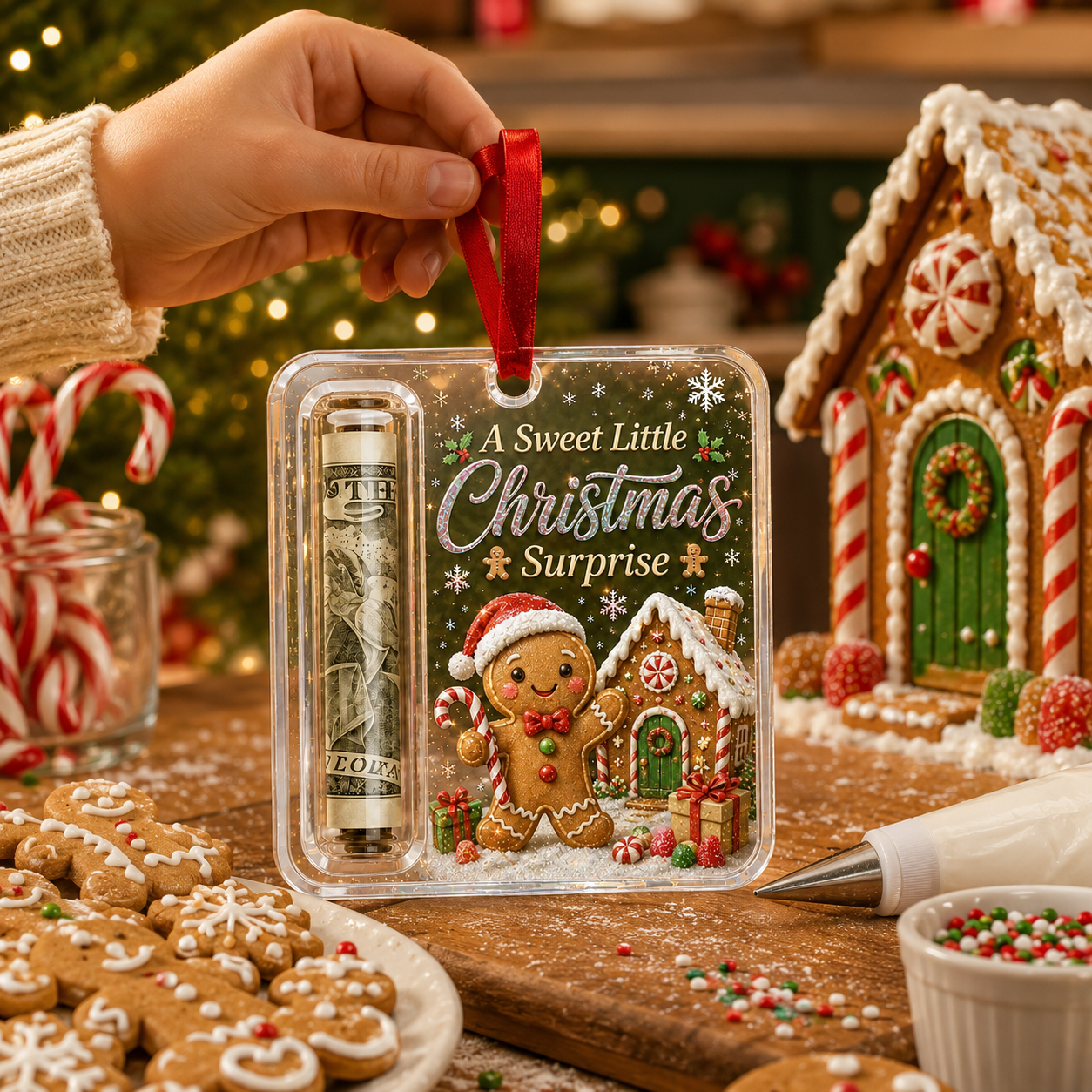 🔥 75% OFF Today - 🎄Christmas Cash Gift Ornament - Make Cash Feel Like A Real Christmas Gift 💵