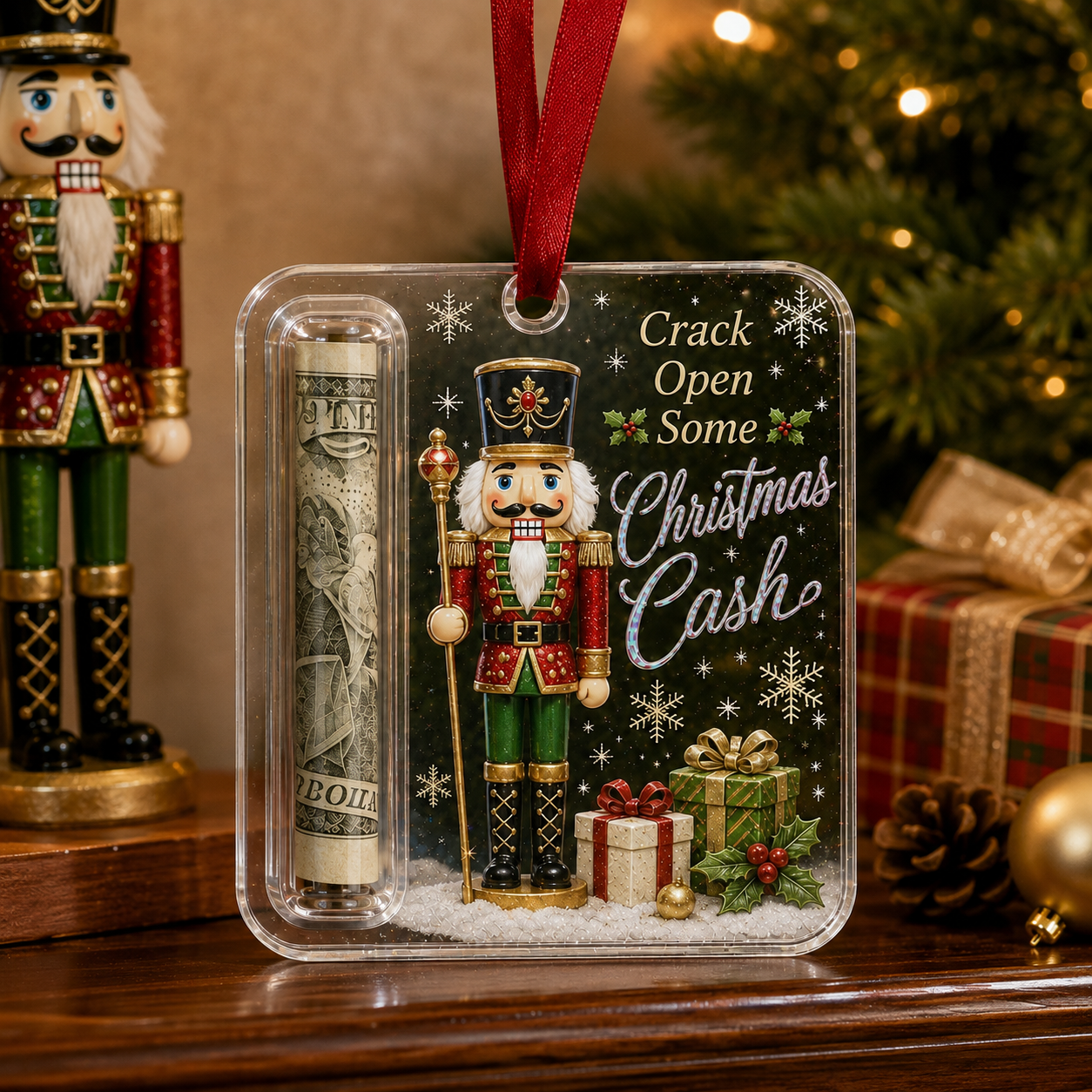 🔥 75% OFF Today - 🎄Christmas Cash Gift Ornament - Make Cash Feel Like A Real Christmas Gift 💵