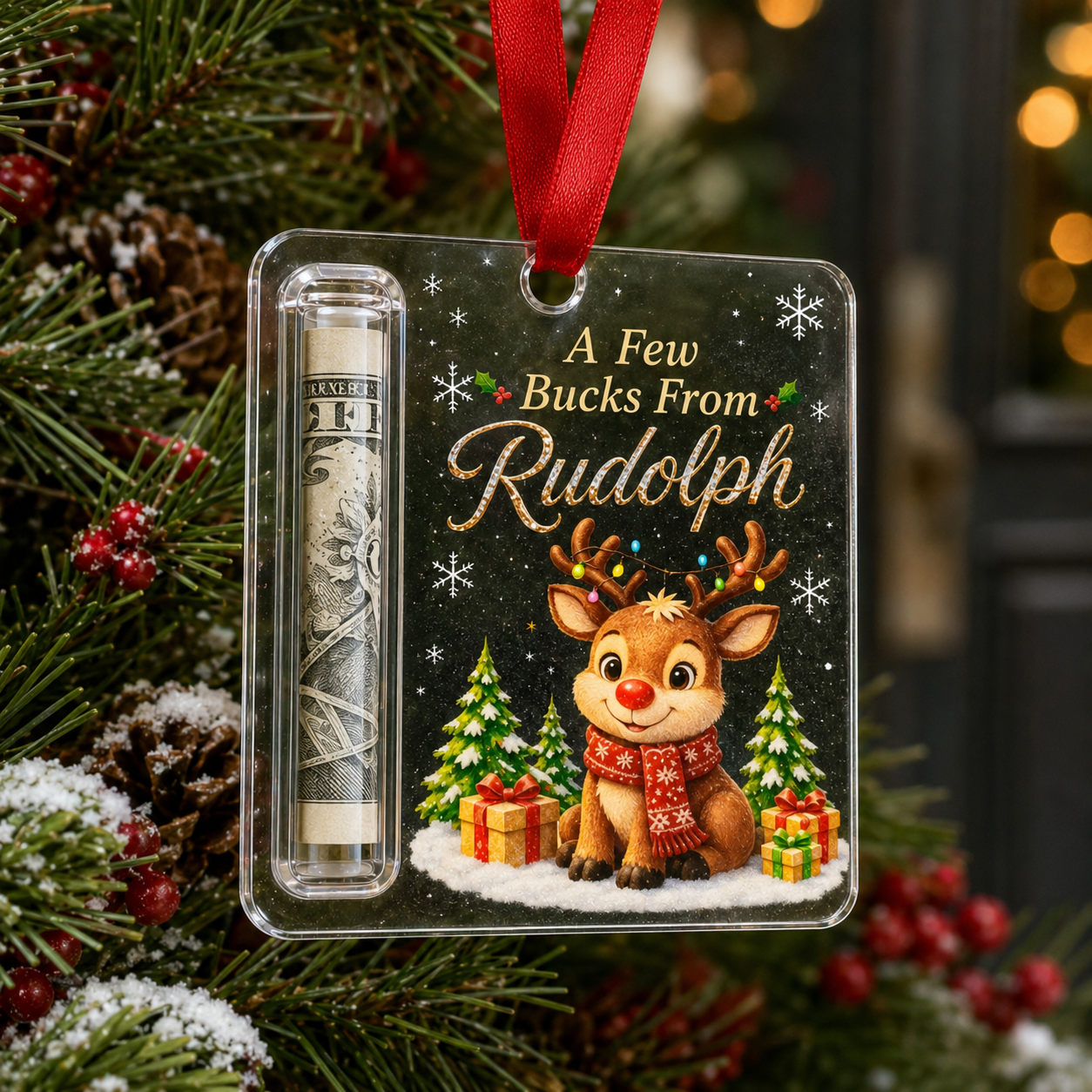 🔥 75% OFF Today - 🎄Christmas Cash Gift Ornament - Make Cash Feel Like A Real Christmas Gift 💵