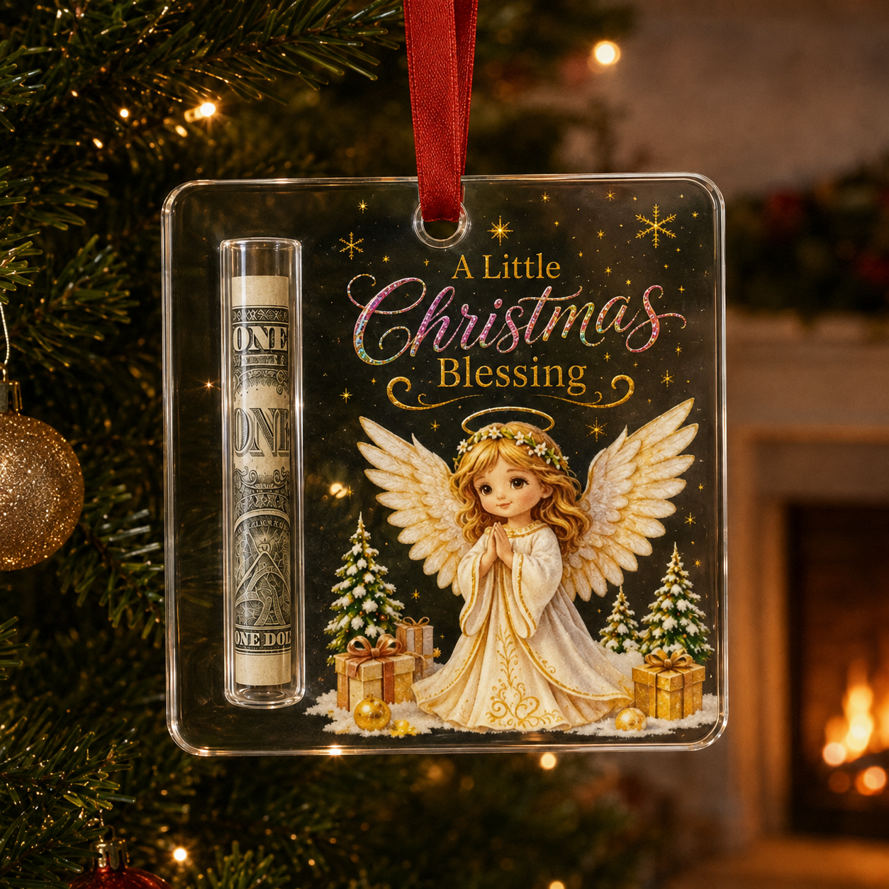 🔥 75% OFF Today - 🎄Christmas Cash Gift Ornament - Make Cash Feel Like A Real Christmas Gift 💵