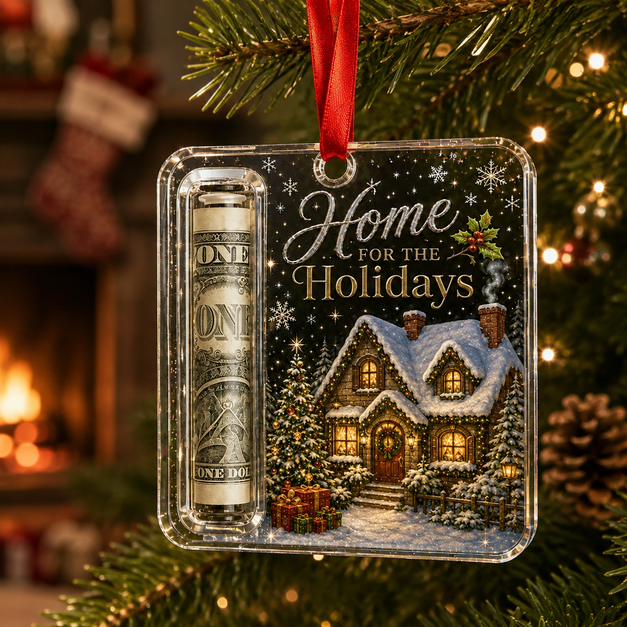 🔥 75% OFF Today - 🎄Christmas Cash Gift Ornament - Make Cash Feel Like A Real Christmas Gift 💵
