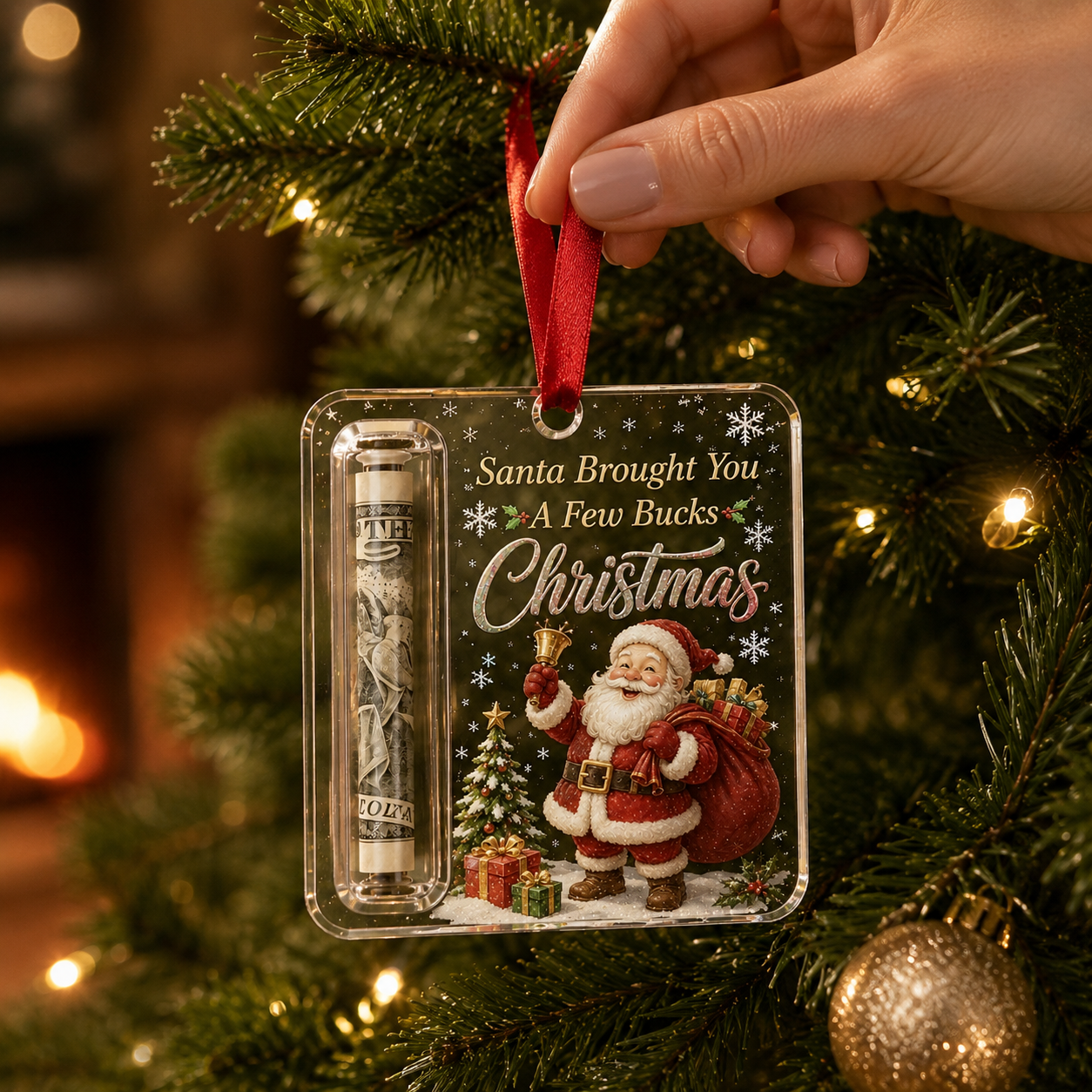 🔥 75% OFF Today - 🎄Christmas Cash Gift Ornament - Make Cash Feel Like A Real Christmas Gift 💵
