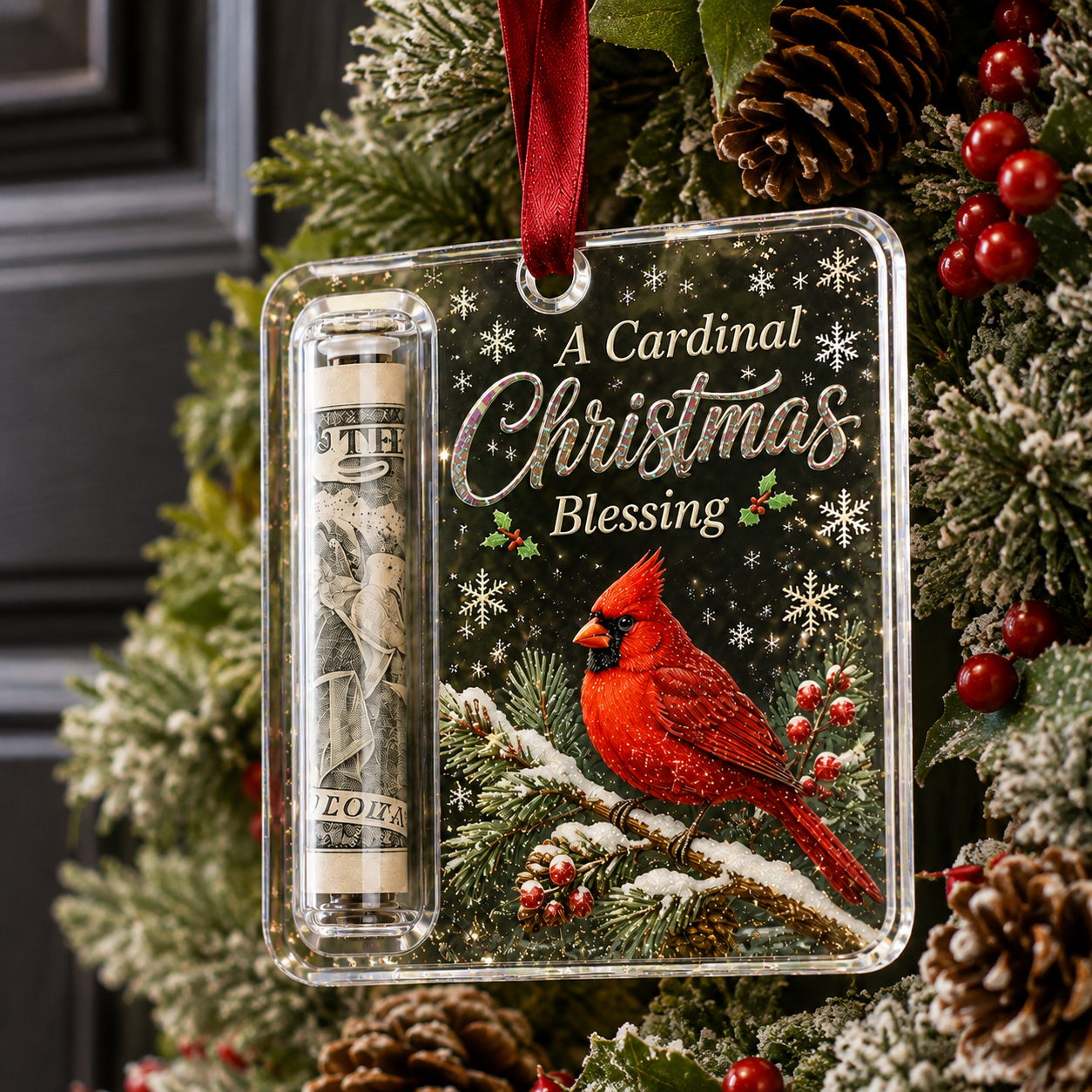 🔥 75% OFF Today - 🎄Christmas Cash Gift Ornament - Make Cash Feel Like A Real Christmas Gift 💵