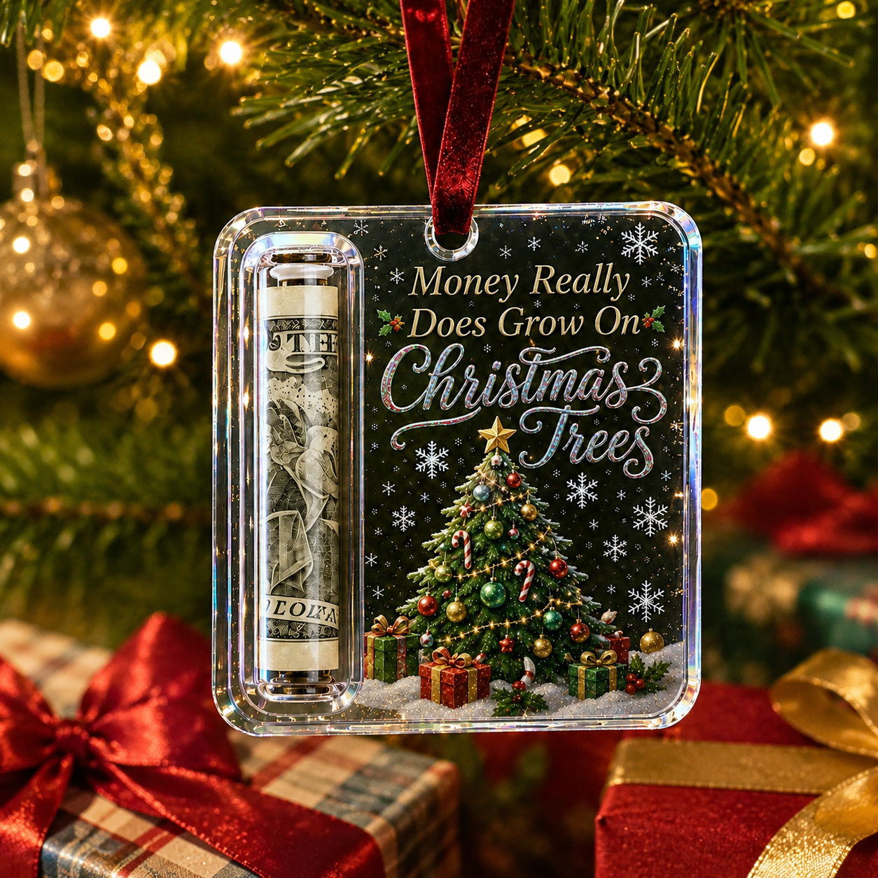 🔥 75% OFF Today - 🎄Christmas Cash Gift Ornament - Make Cash Feel Like A Real Christmas Gift 💵