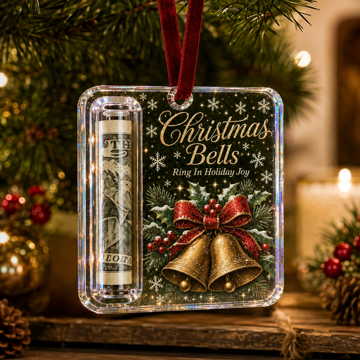 🔥 75% OFF Today - 🎄Christmas Cash Gift Ornament - Make Cash Feel Like A Real Christmas Gift 💵