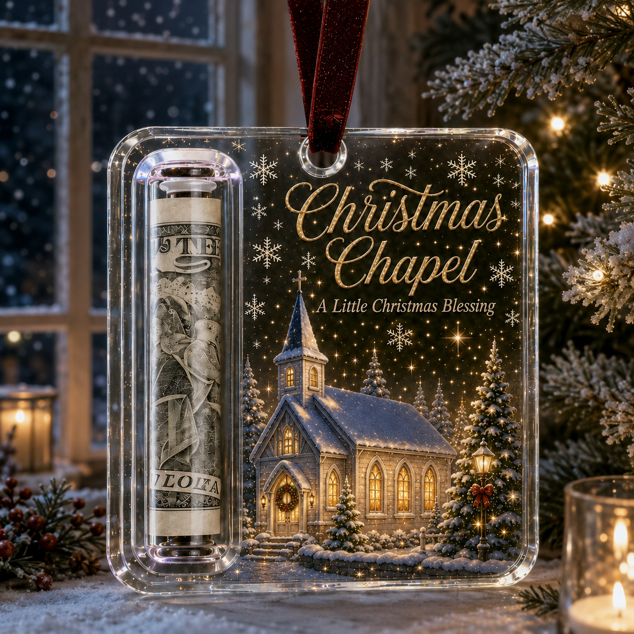 🔥 75% OFF Today - 🎄Christmas Cash Gift Ornament - Make Cash Feel Like A Real Christmas Gift 💵