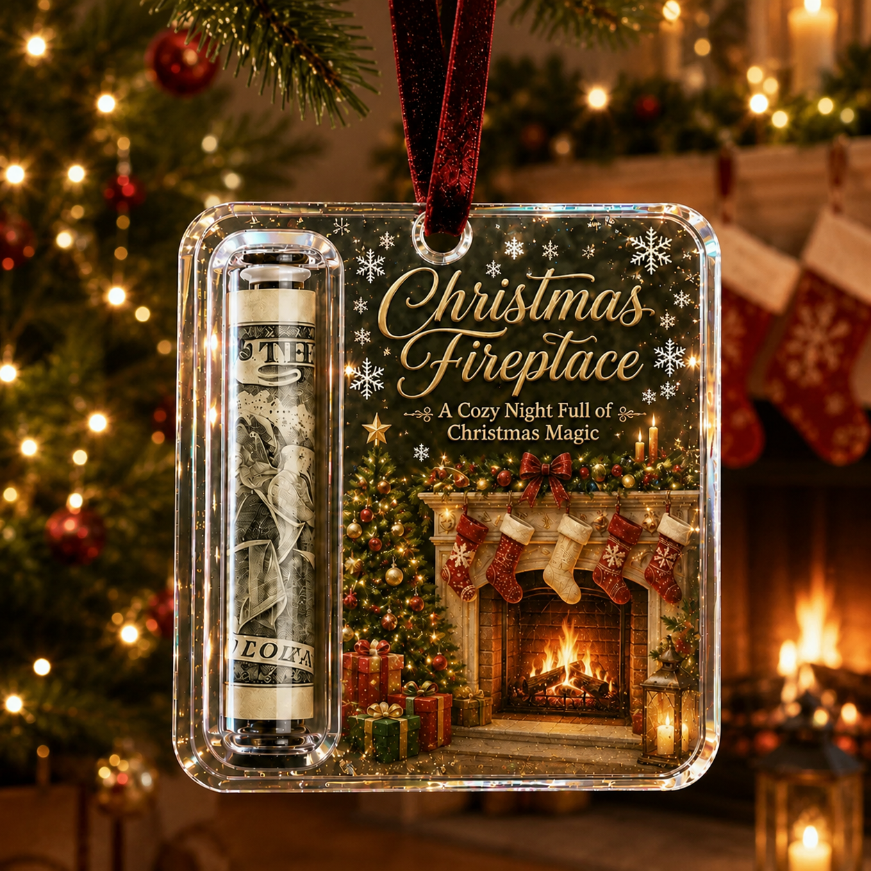 🔥 75% OFF Today - 🎄Christmas Cash Gift Ornament - Make Cash Feel Like A Real Christmas Gift 💵