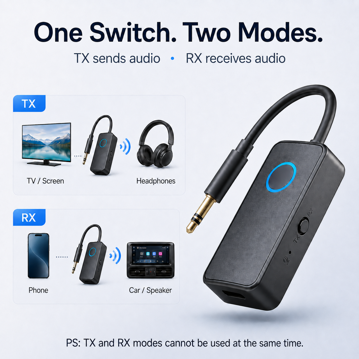 🎉 75% OFF - 2-in-1 Bluetooth Transmitter & Receiver