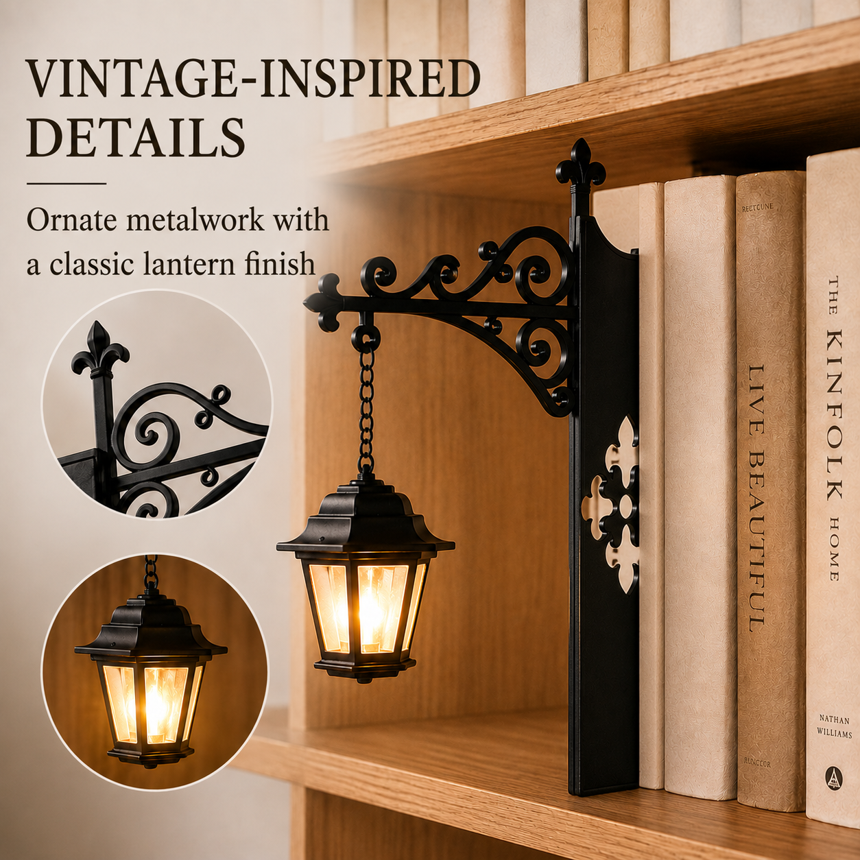 💥 75% OFF 🏮 Vintage Hanging Bookshelf Lantern 📚