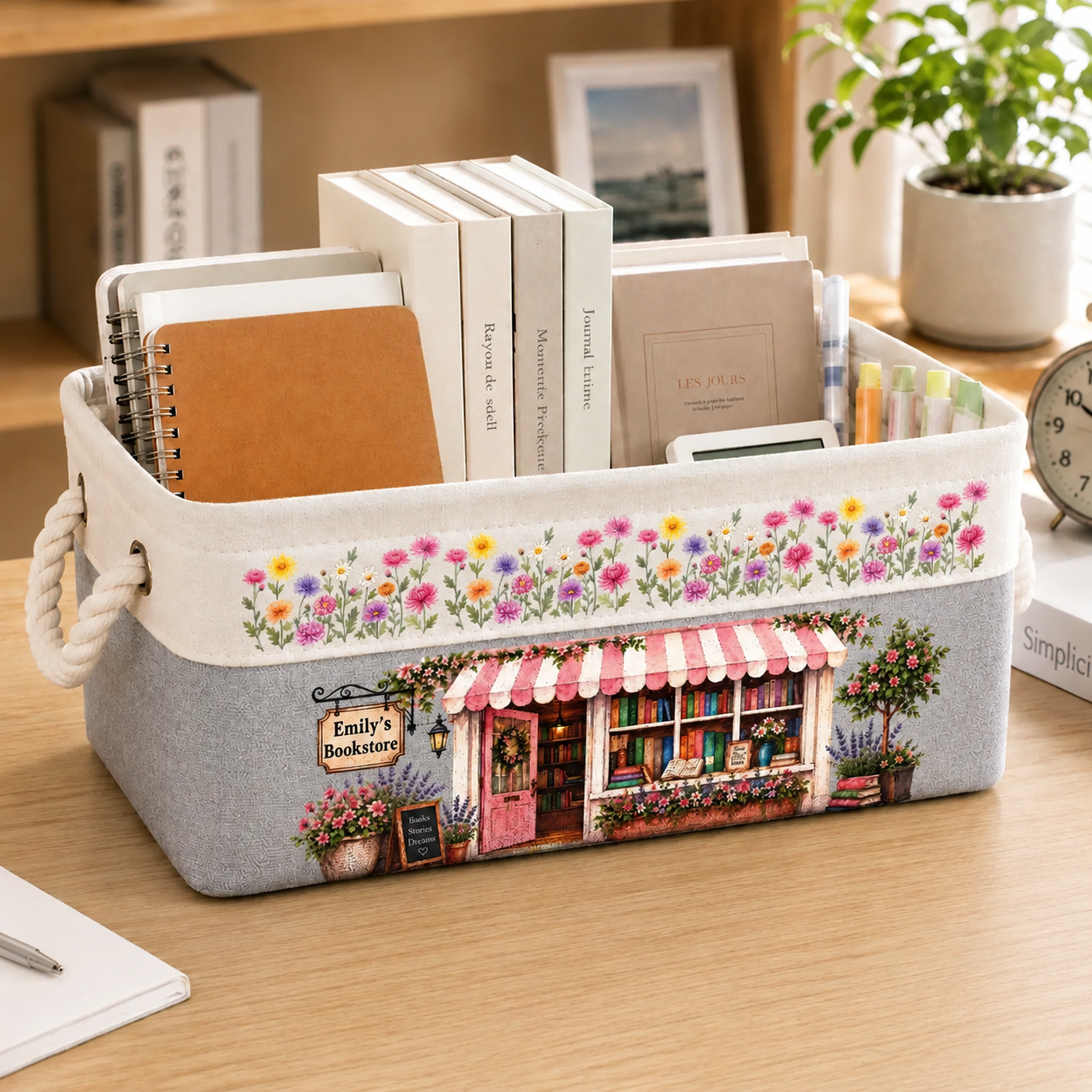 🔥 70% OFF Today - Custom Storage Basket - Personalized Bookish Gifts For Book Lovers, Bookworms, Readers