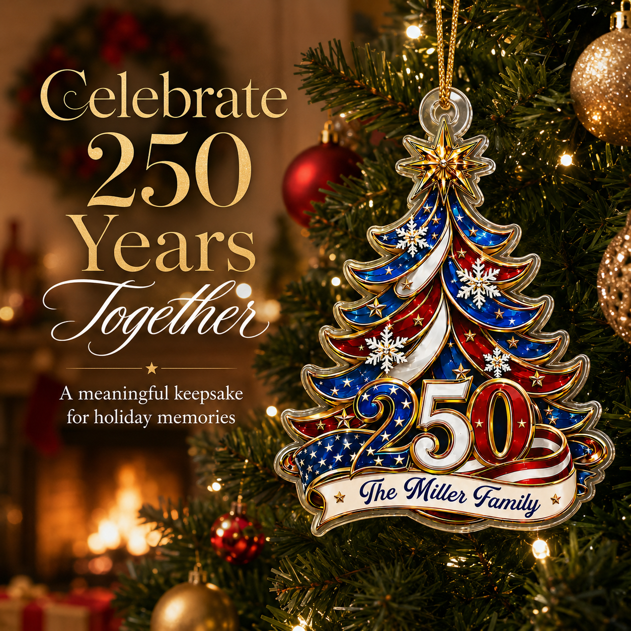 🔥 70% OFF Today - 🎄 America 250th Anniversary Christmas Ornament