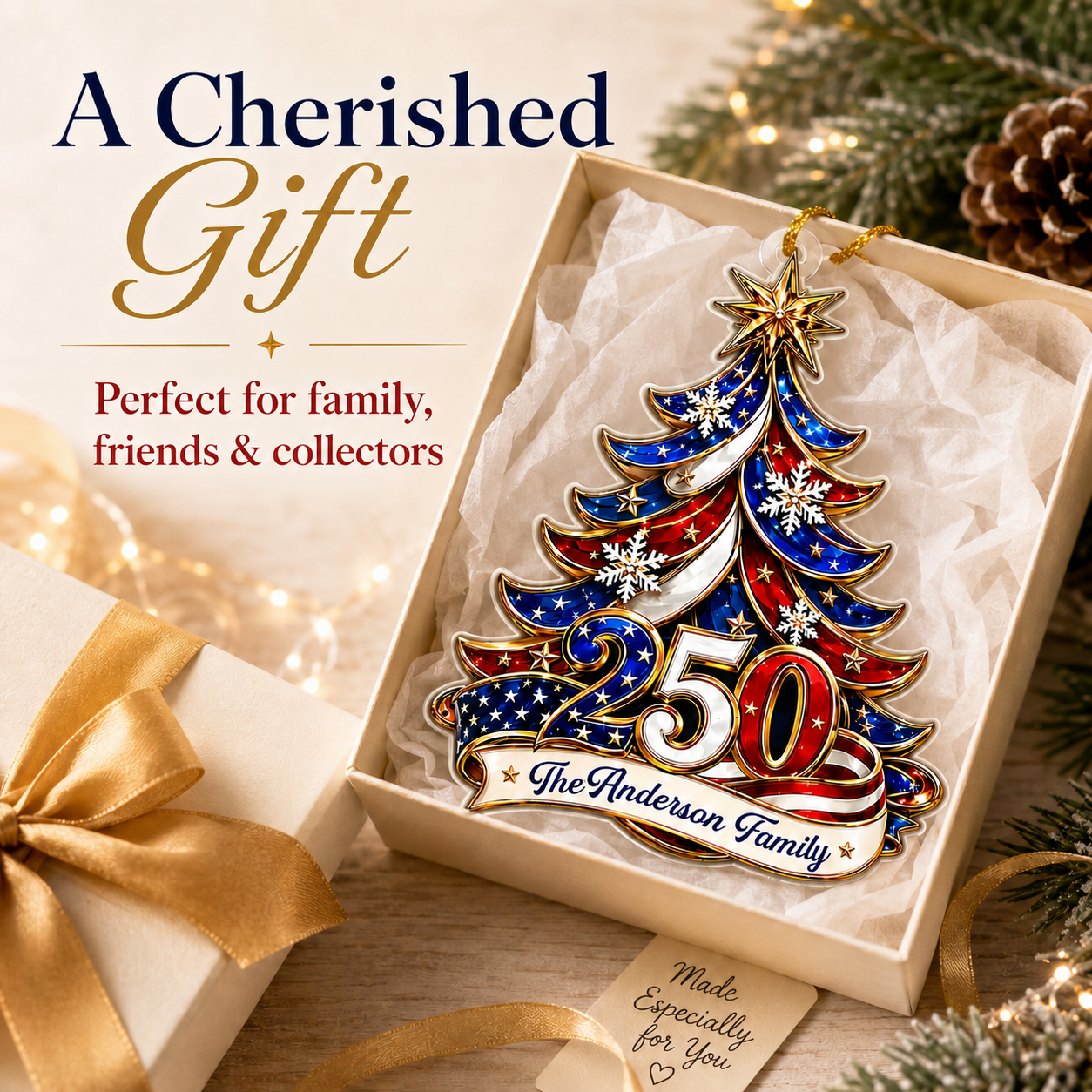 🔥 70% OFF Today - 🎄 America 250th Anniversary Christmas Ornament