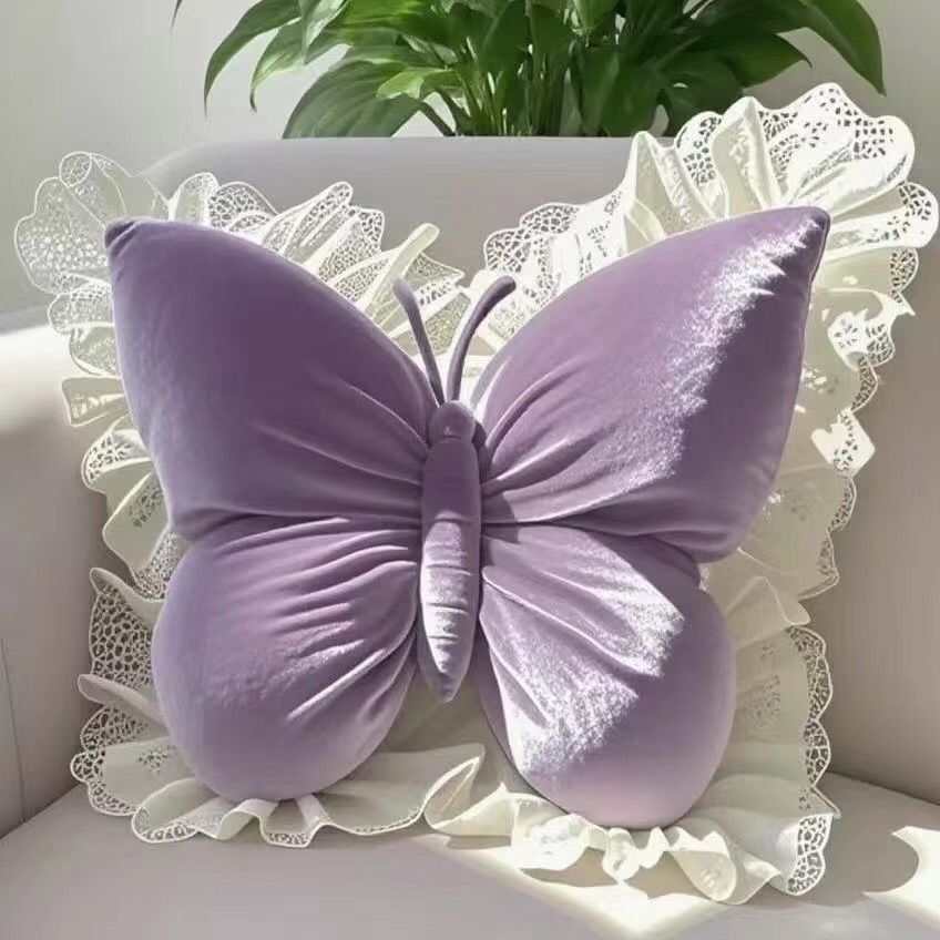 Butterfly Plush Throw Pillow 🦋✨