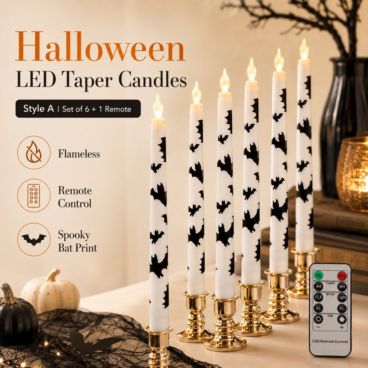 💥 60% OFF ⭐Spooky Bat Candles That Glow Like Real Flames — Without the Fire 🕯️