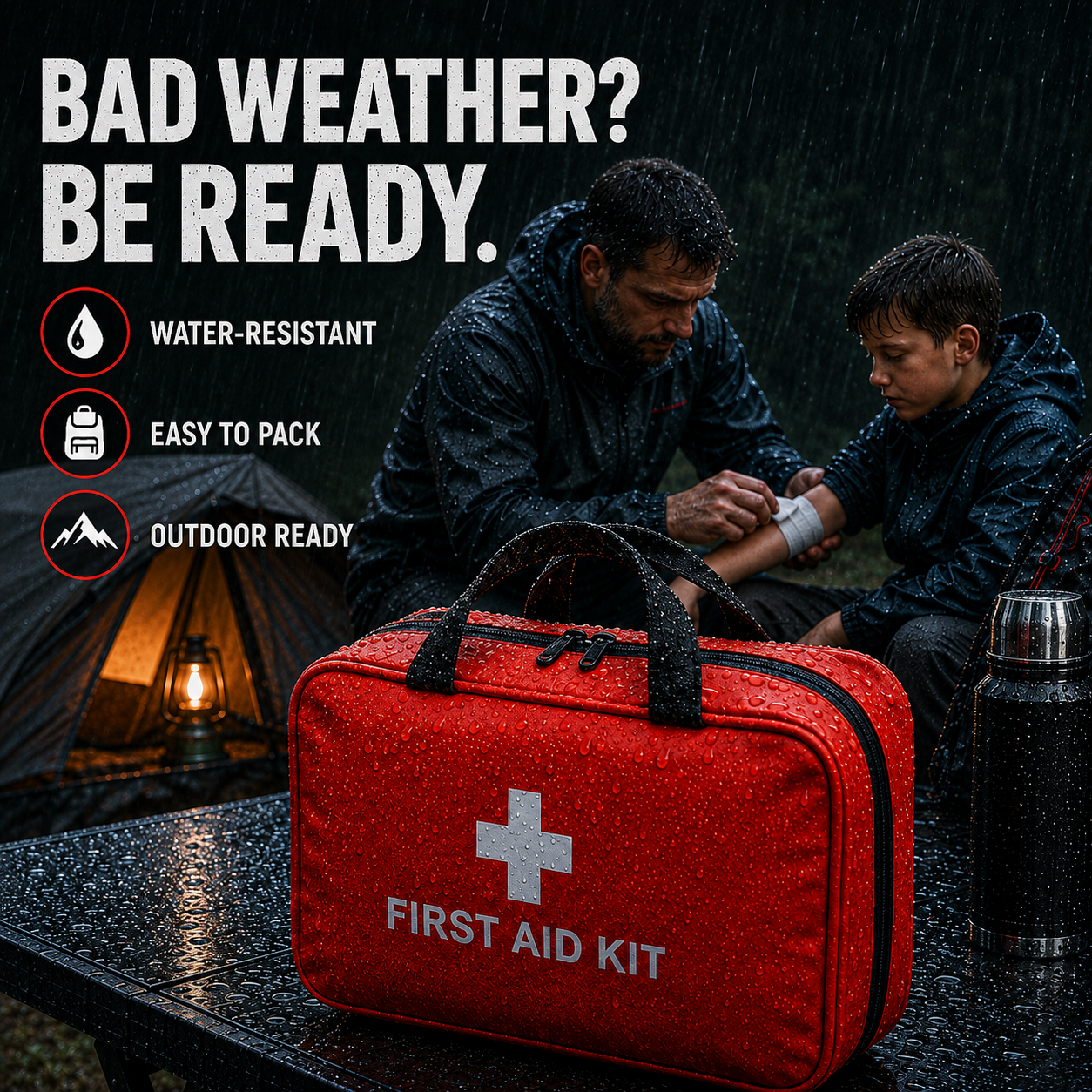 160-Piece First Aid Kit for Home, Car & Travel