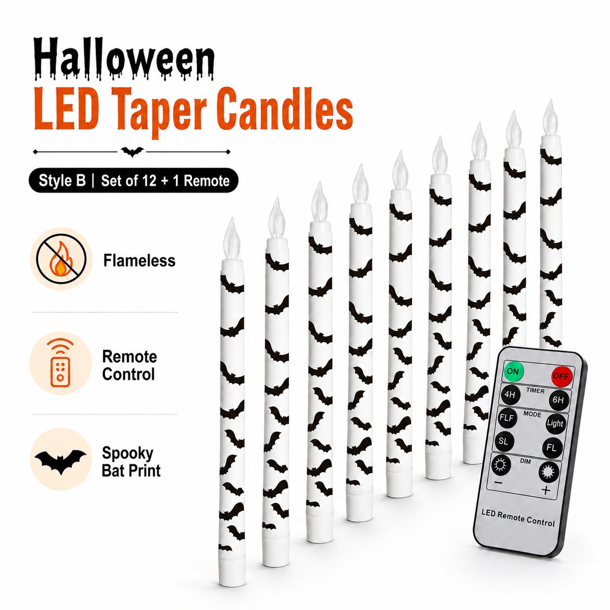 💥 60% OFF ⭐Spooky Bat Candles That Glow Like Real Flames — Without the Fire 🕯️