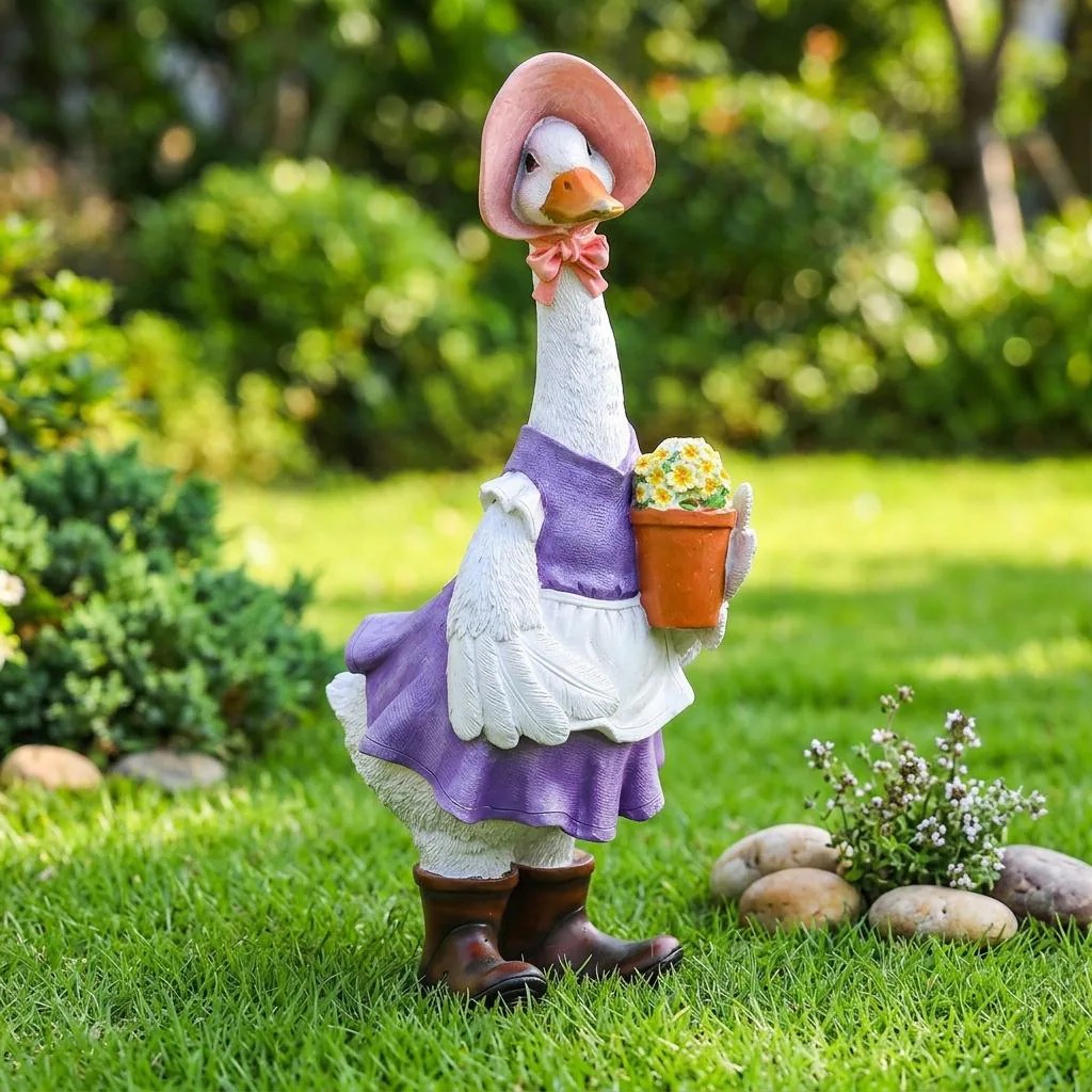 Rustic Duck Garden Statues