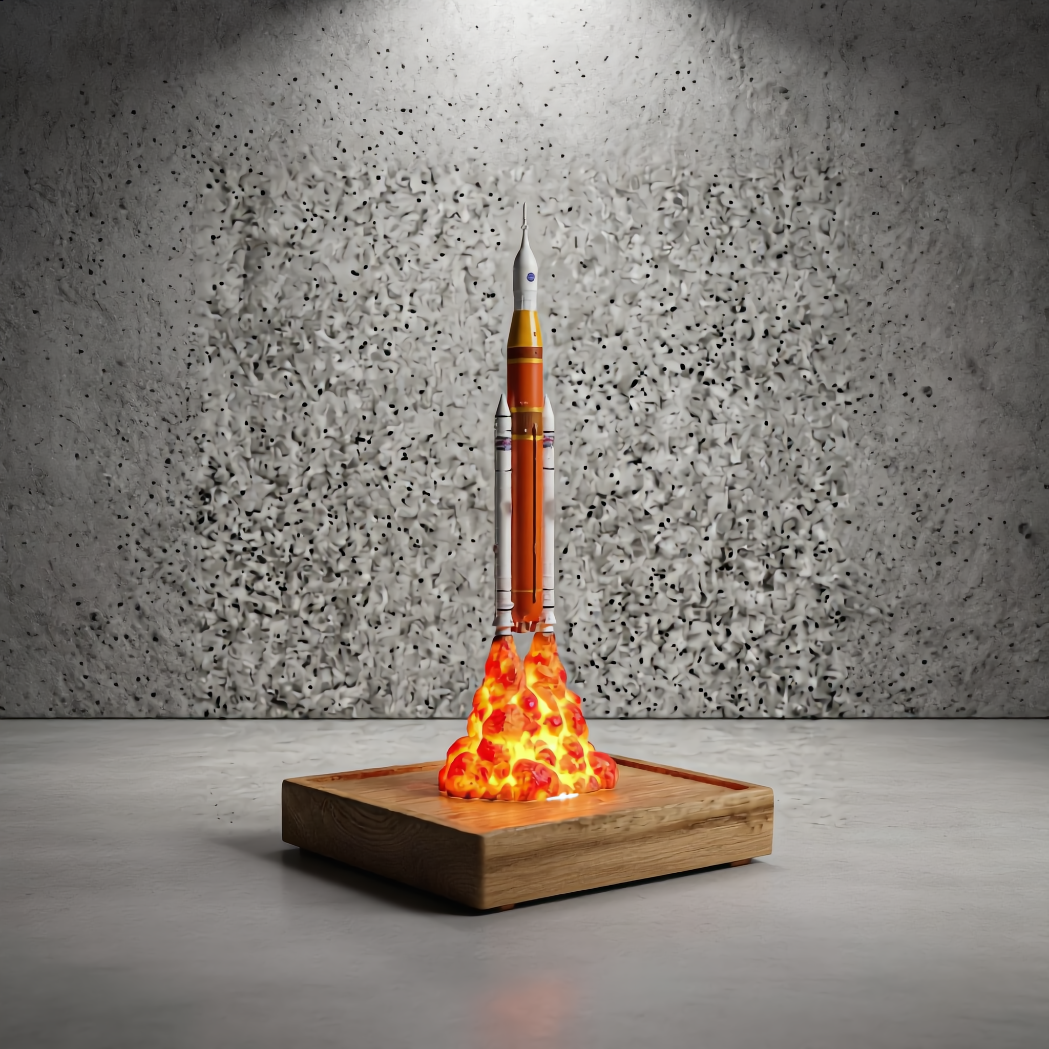 Rocket Liftoff Desk Lamp with Wooden Base🚀