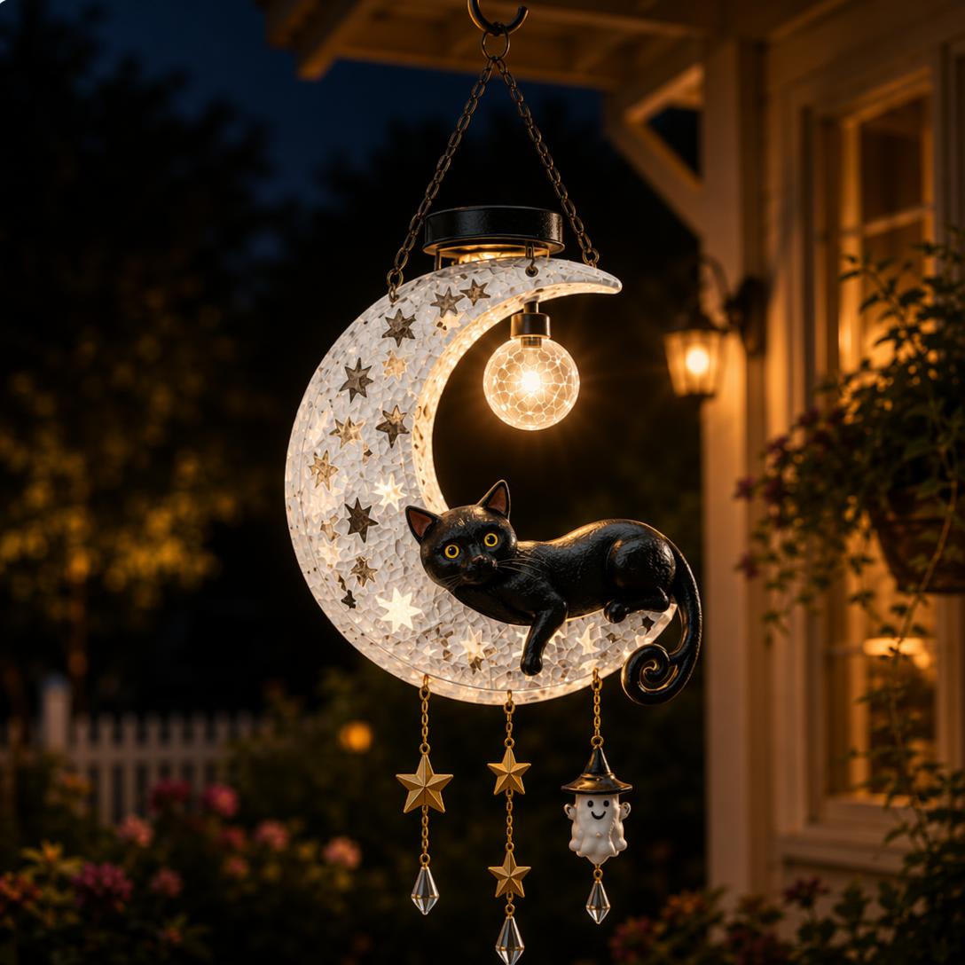 🎃 Halloween Early Bird Sale | 50% OFF Black Cat Moon Solar Lantern