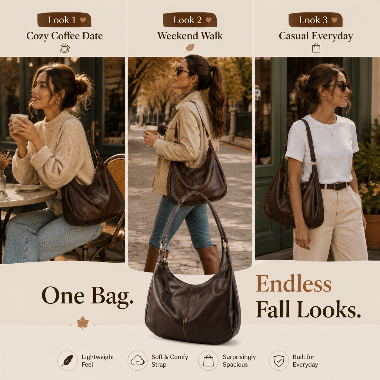 Willow™ Soft Leather Hobo Bag --The Perfect Everyday Shoulder Bag For Effortless Fall Style 