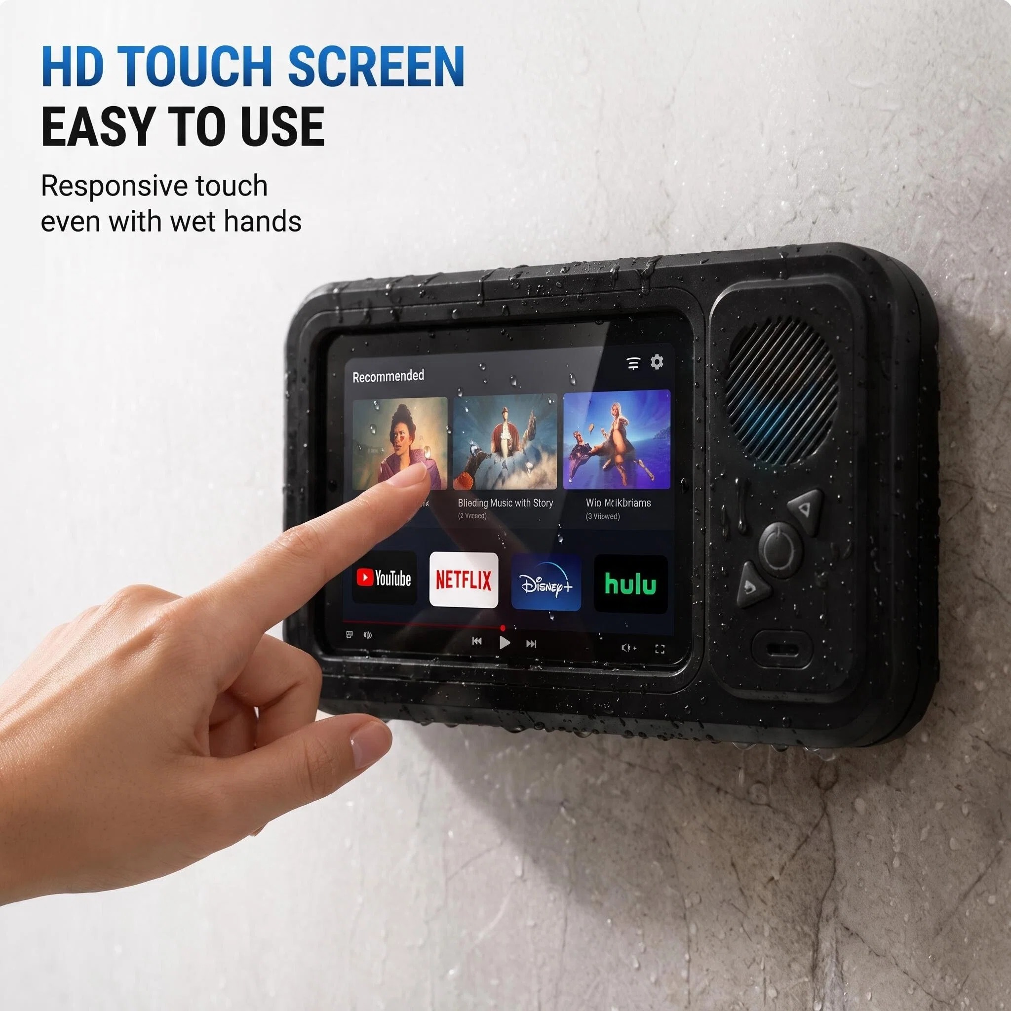 🔥Up To 60% OFF Today🔥Waterproof Shower Bluetooth Speaker with Touch Screen Phone Holder