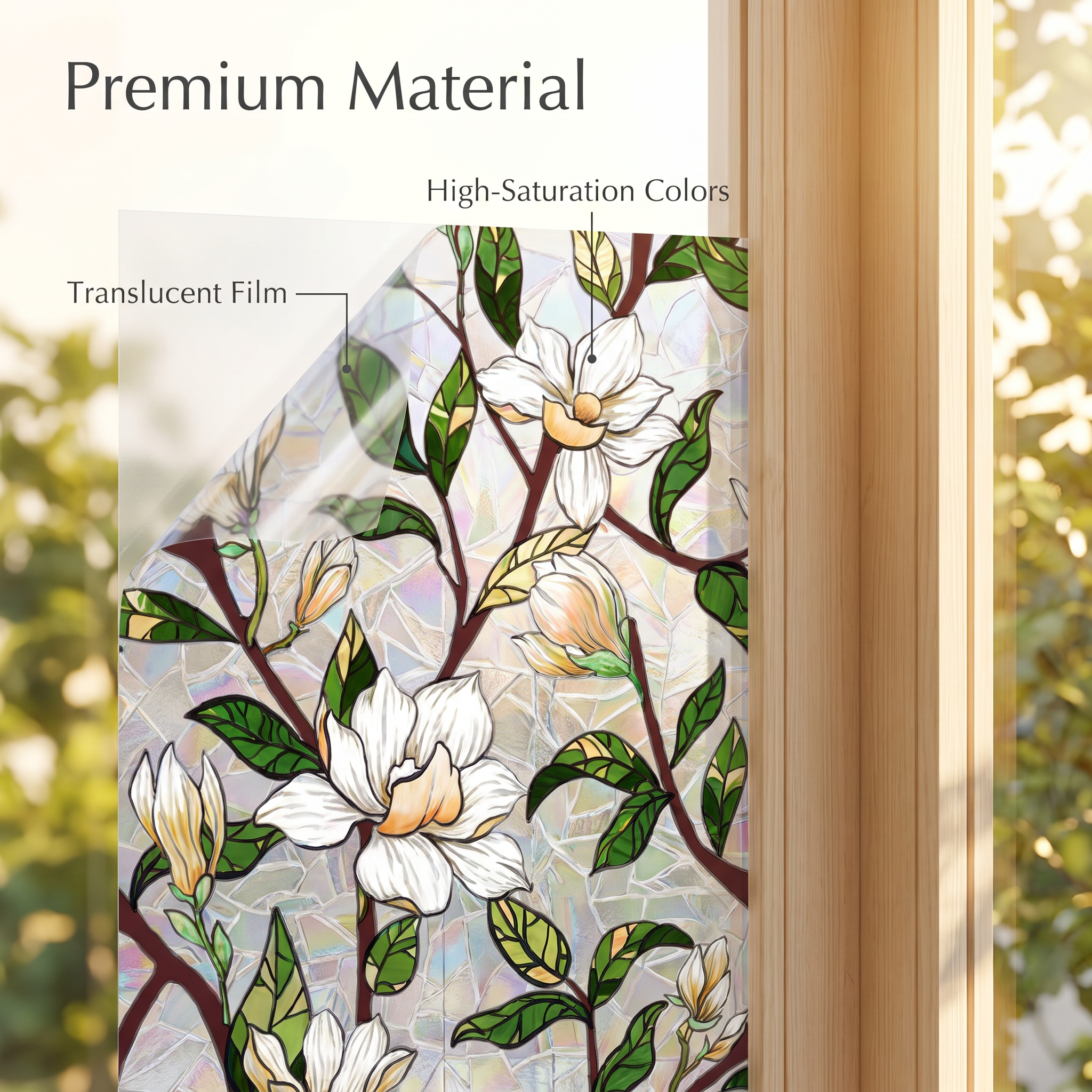 🔥Last Day 65%OFF🌸Floral Static Cling Window Film – No Glue Decorative Privacy Glass Sticker🪟