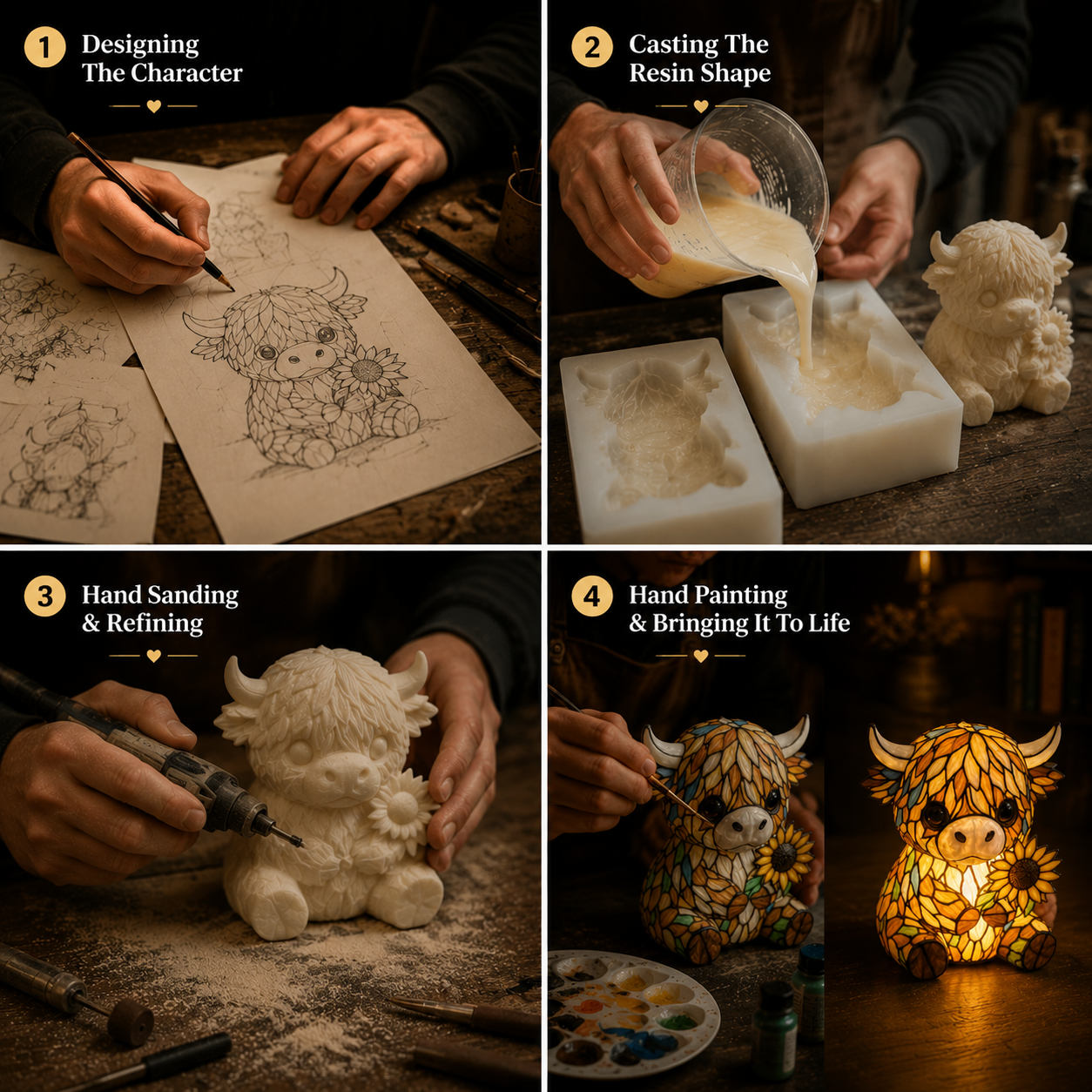 Resin Handmade Animal Lamp