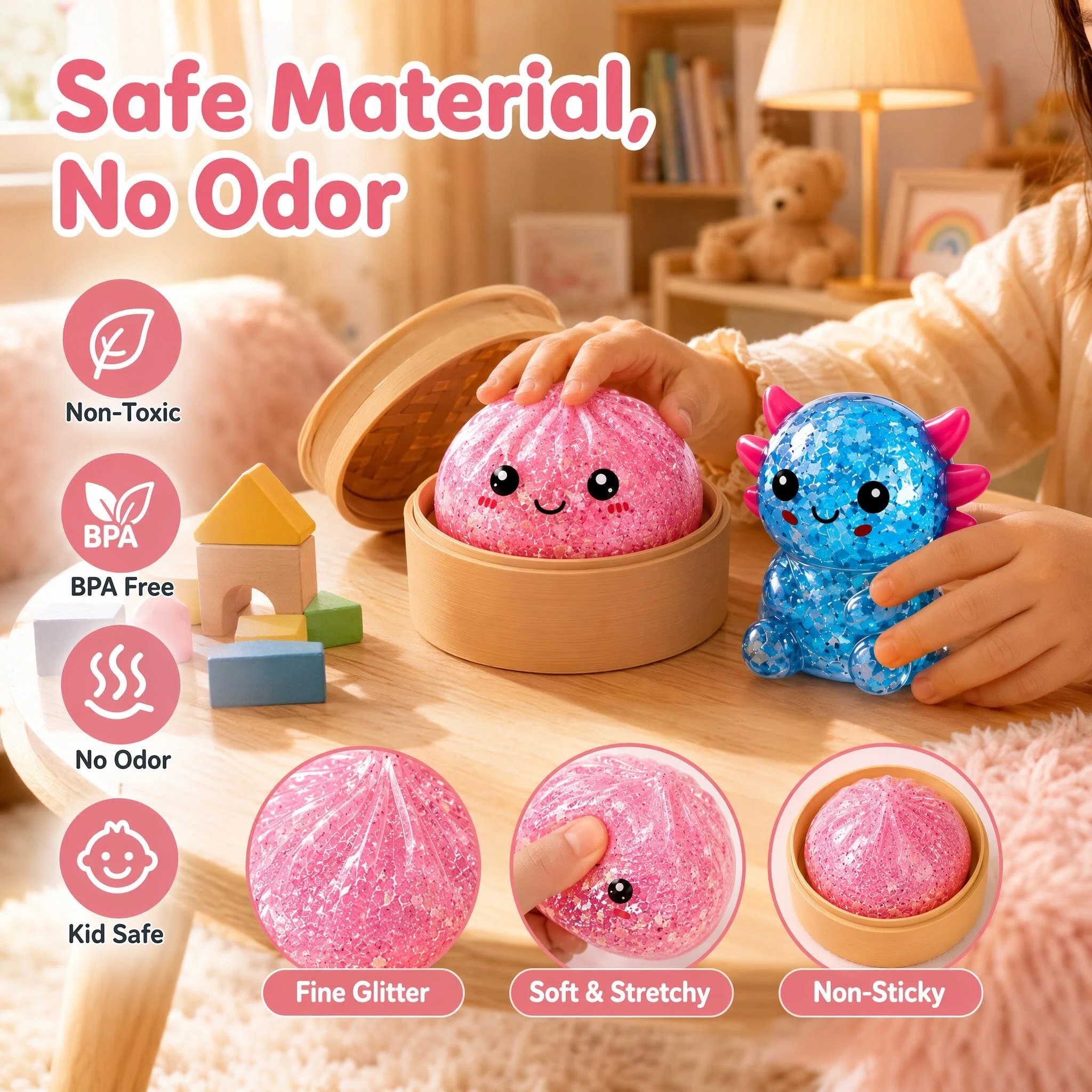 Mystery Squishy Gift Box 8Pcs Sensory Stress Relief Fidget Toys for Kids & Adults