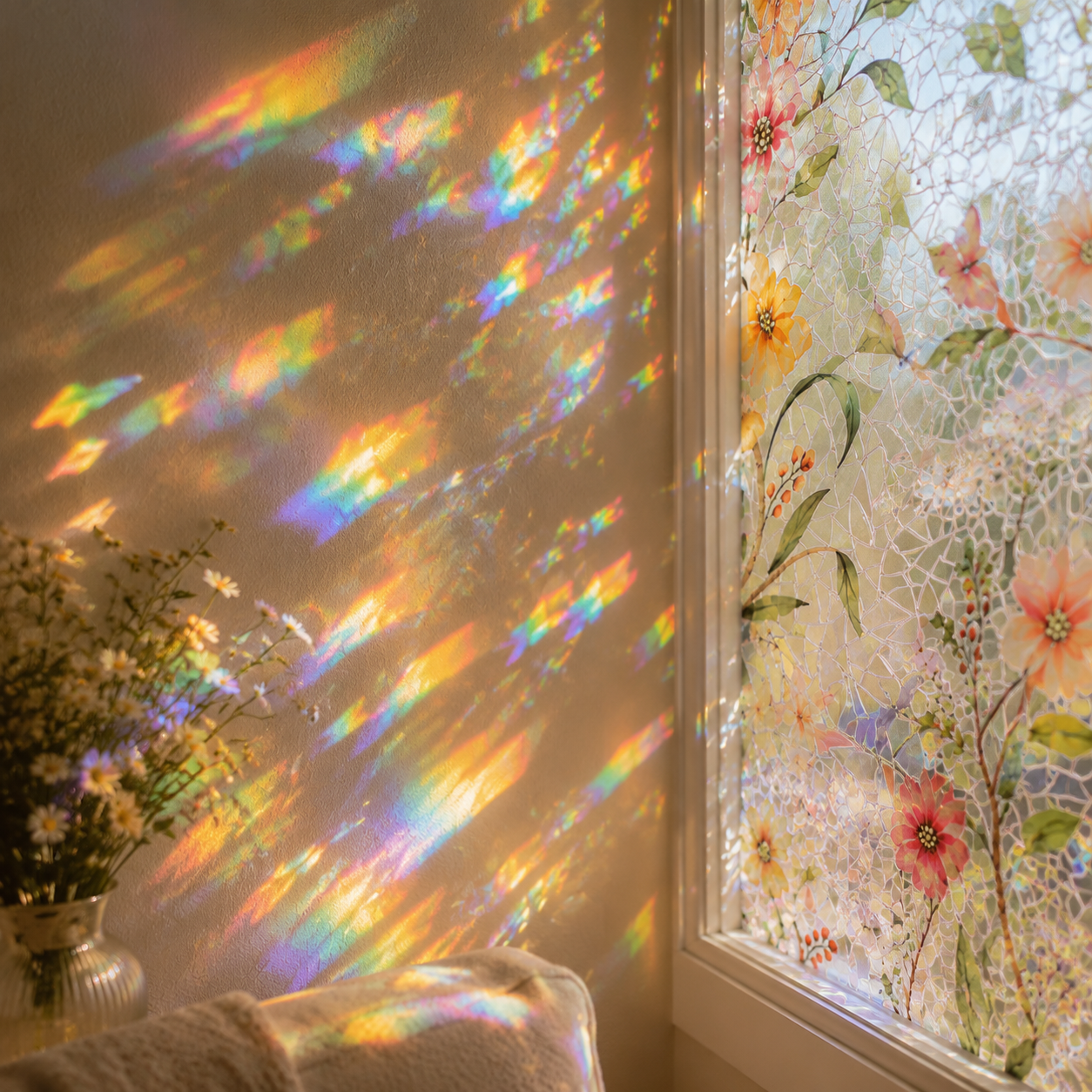 🔥Last Day 65%OFF🌸Floral Static Cling Window Film – No Glue Decorative Privacy Glass Sticker🪟