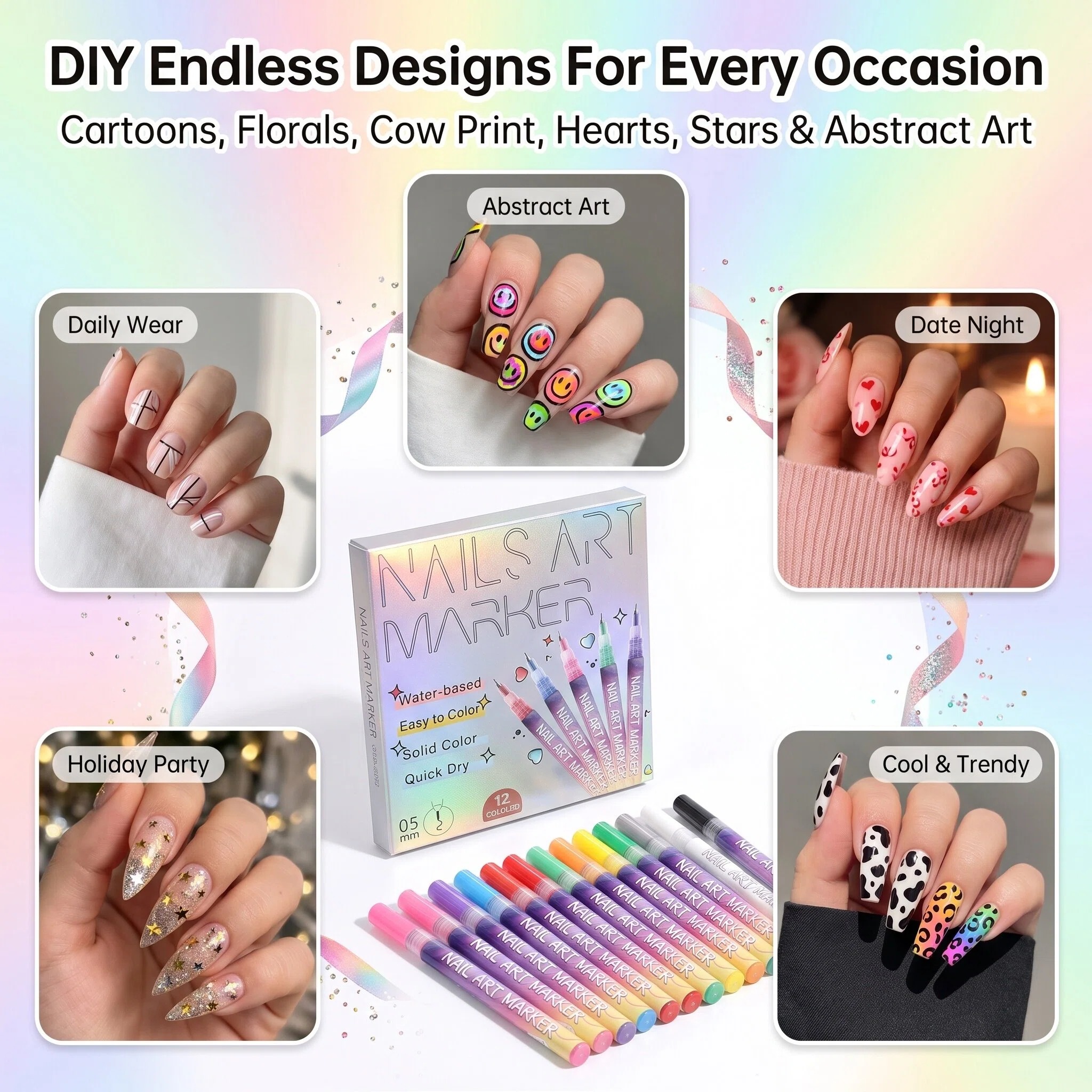 🔥Last Day 65%OFF🎨12 Colors Nail Art Pens Set