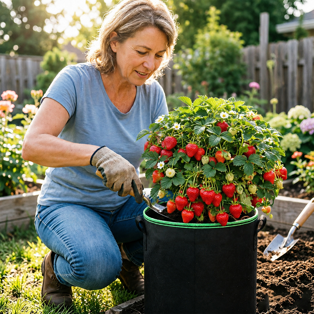 🌱 5-Pack 5 Gallon Grow Bags - Healthier Plants & Better Harvest 🍅