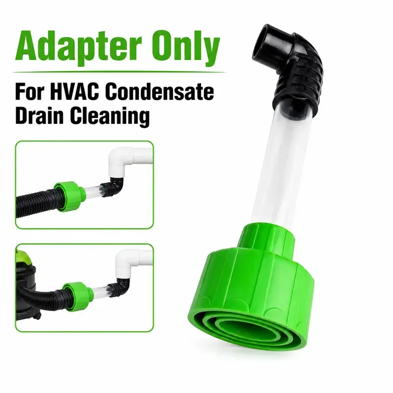 🔥LAST DAY 50% OFF 🔥 HVAC Condensate Drain Line Cleaning Adapter Clear Shop Vac Connector for Fast A/C Drain Clog Removal